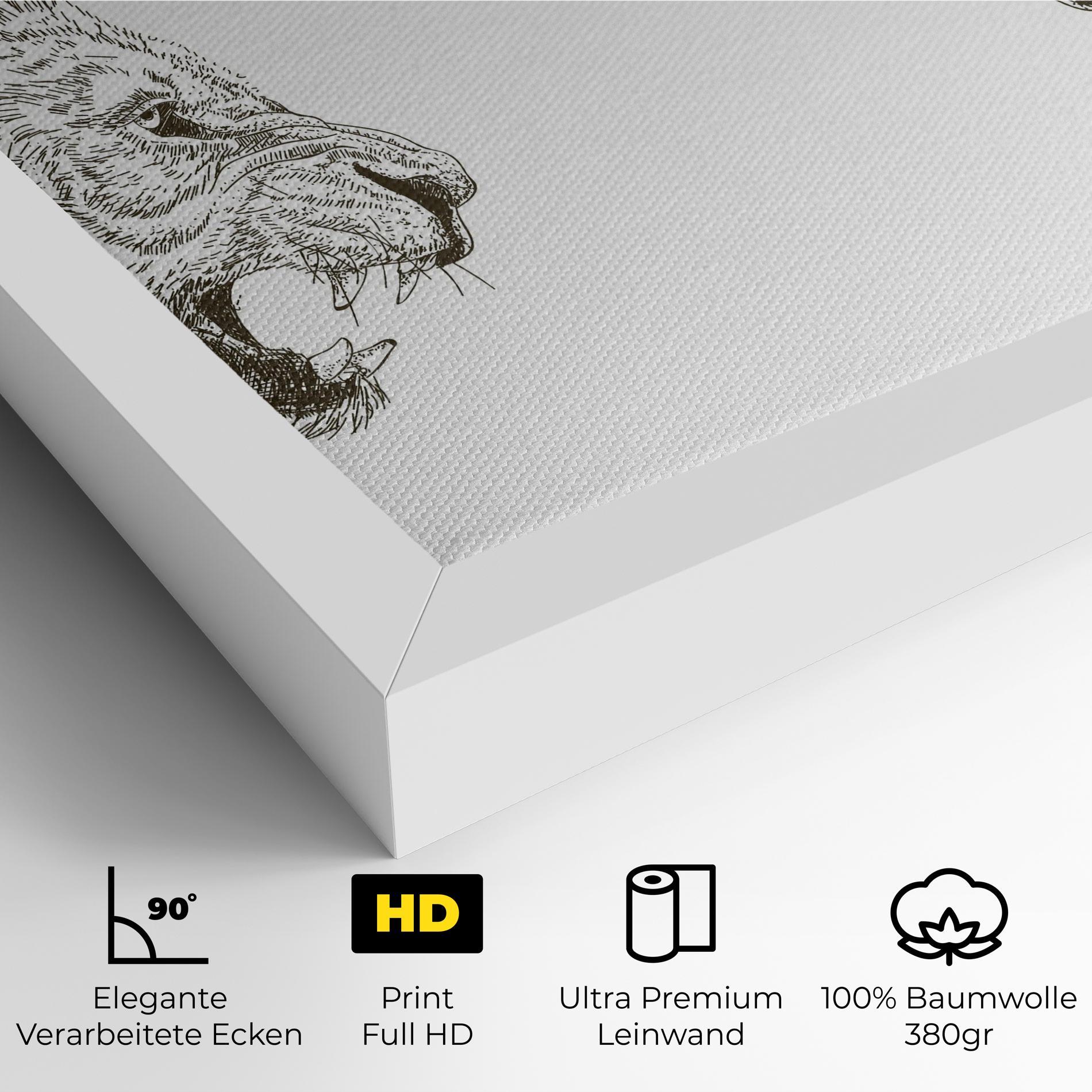 Leinwandbild Lion For Text mockup 4