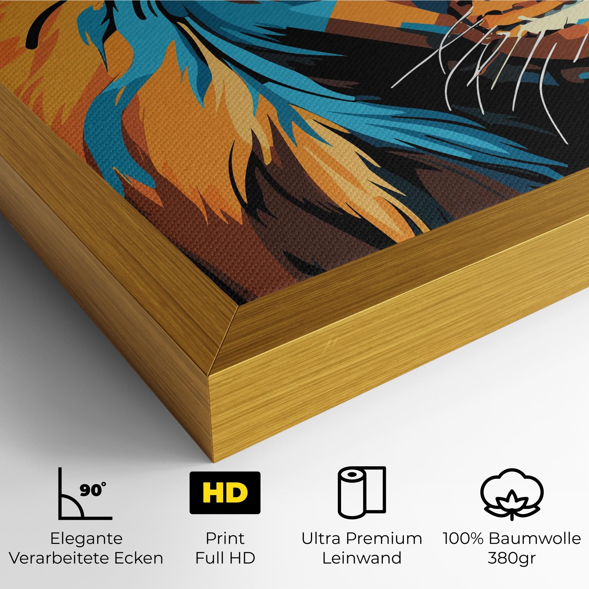 Blue Yellow Lion mockup 4