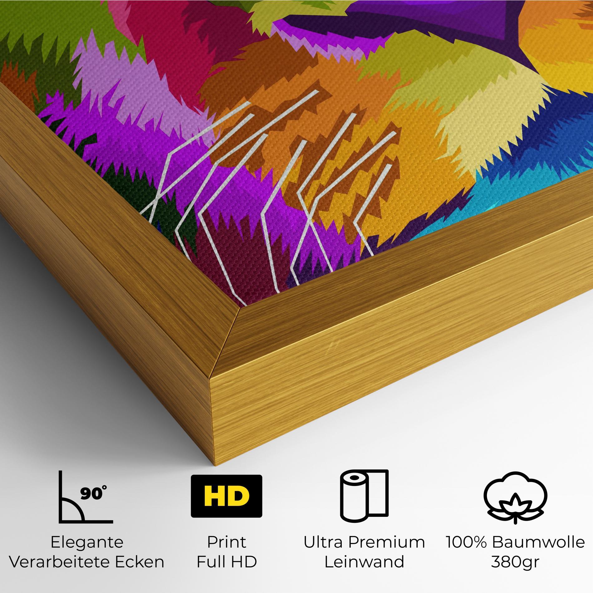 Leinwandbild Color Lion Close Up mockup 4