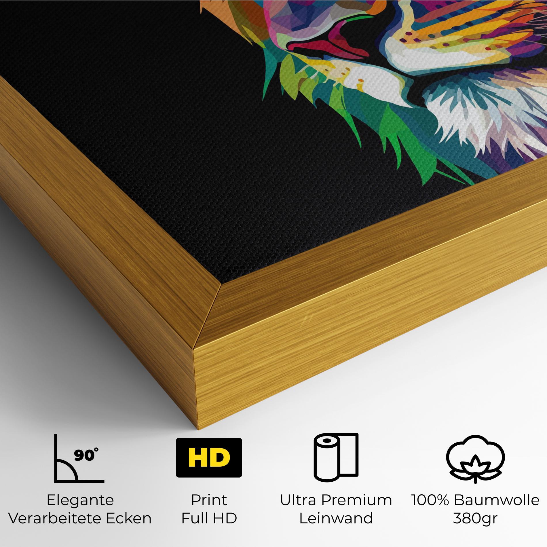 Leinwandbild Colorful Lion mockup 4