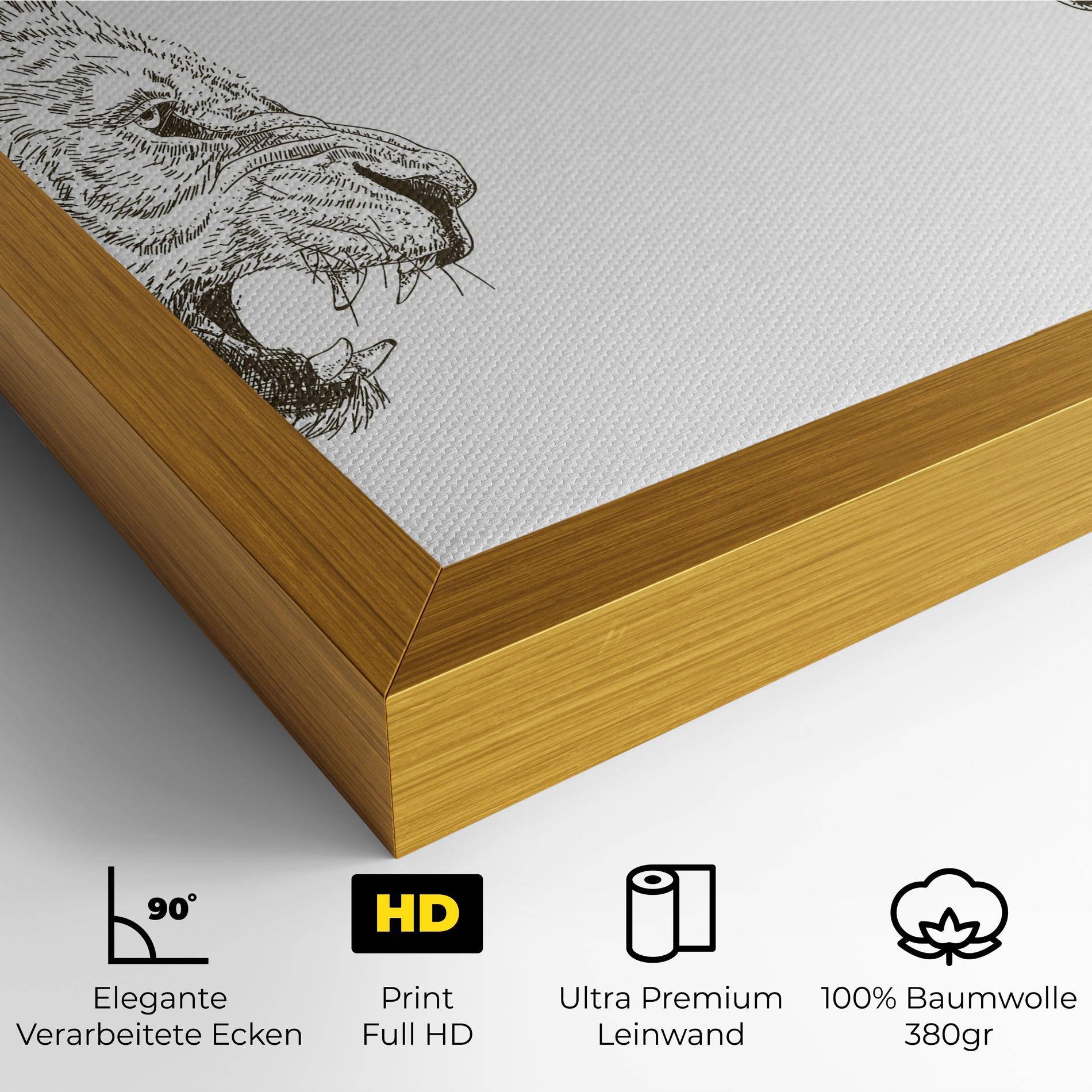 Leinwandbild Lion For Text mockup 4