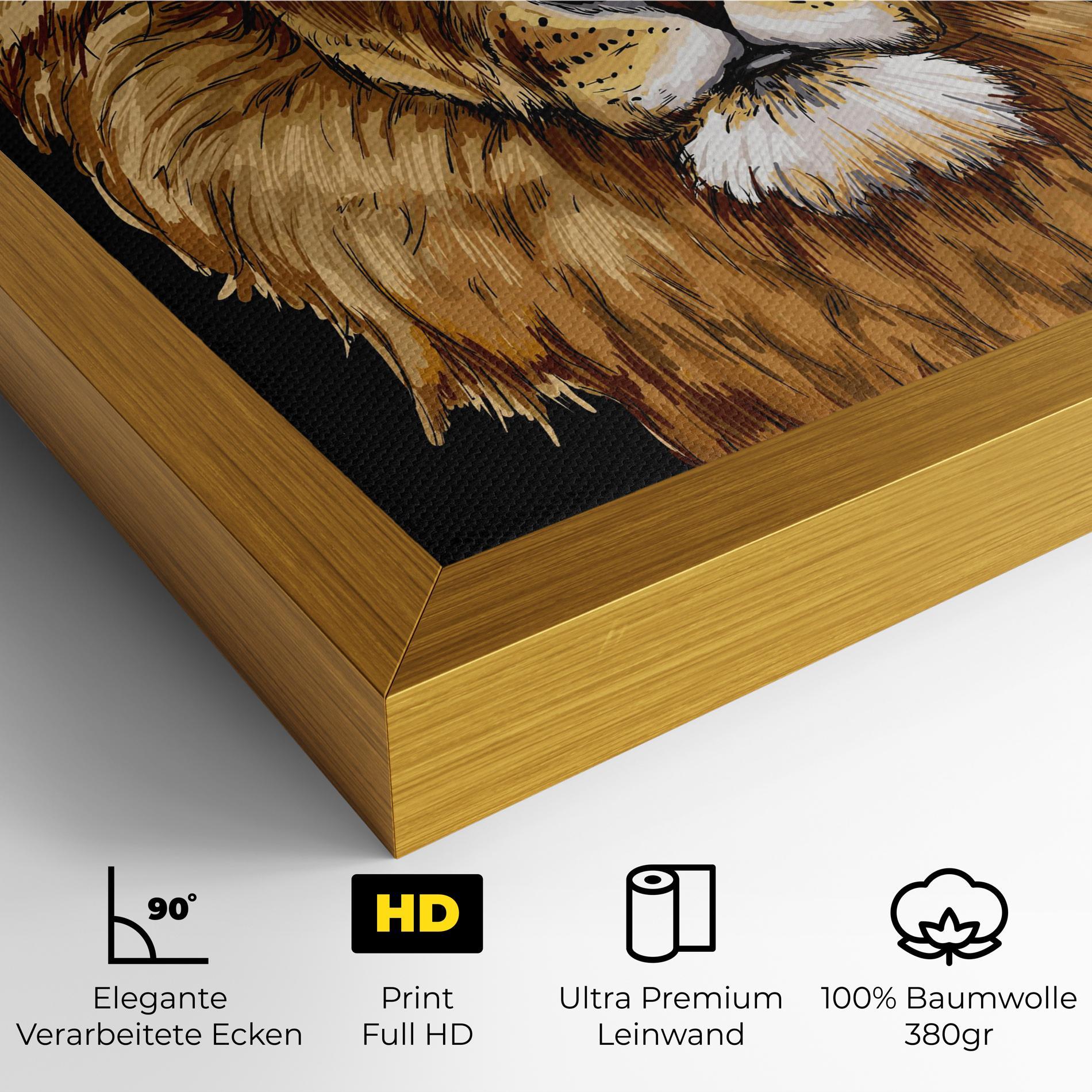 Leinwandbild Lion Head mockup 4