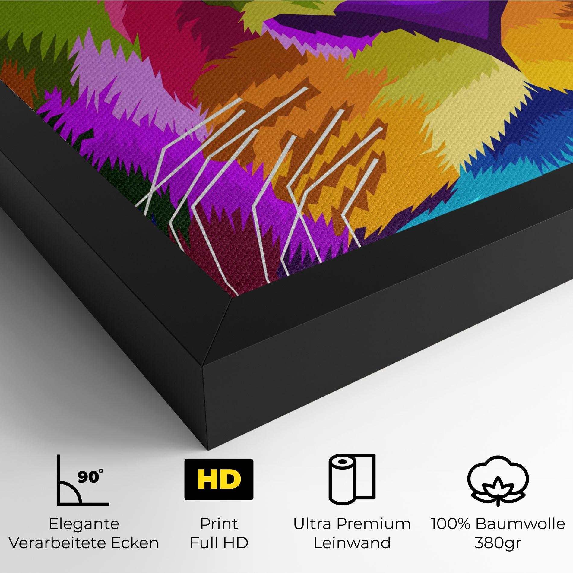 Leinwandbild Color Lion Close Up mockup 4