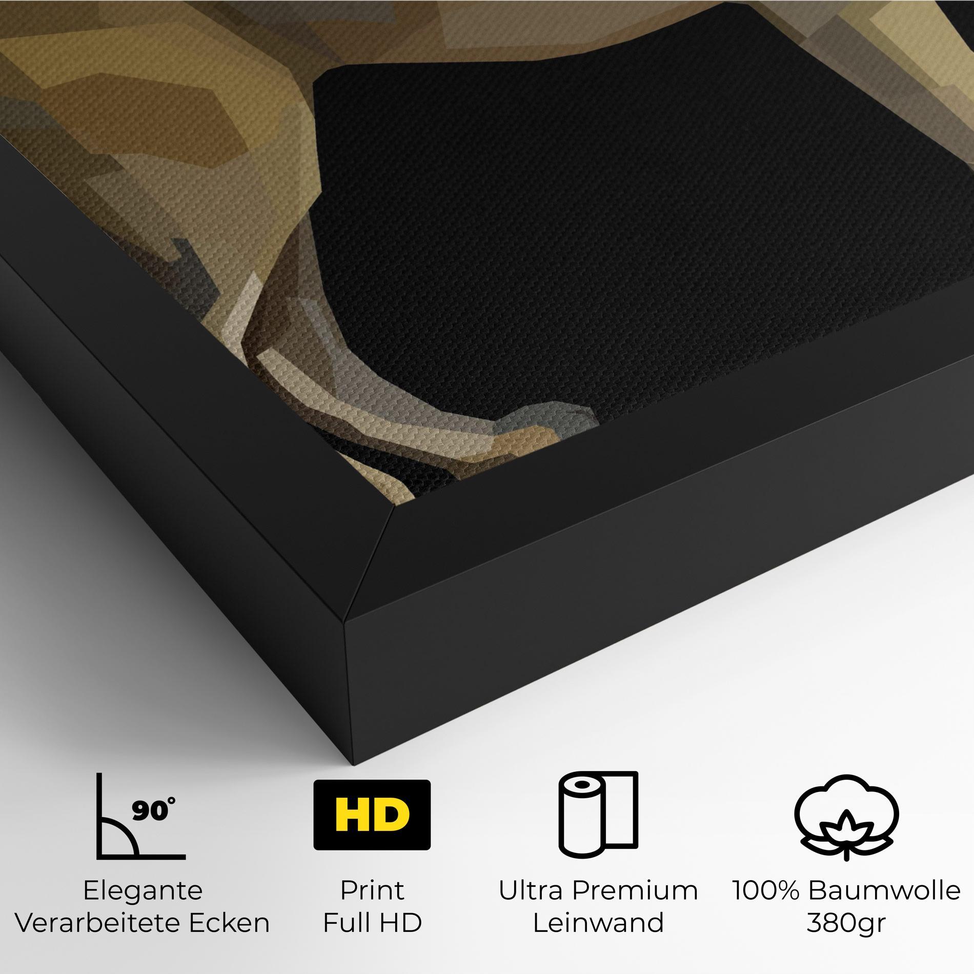 Leinwandbild Lion Art On Black mockup 4