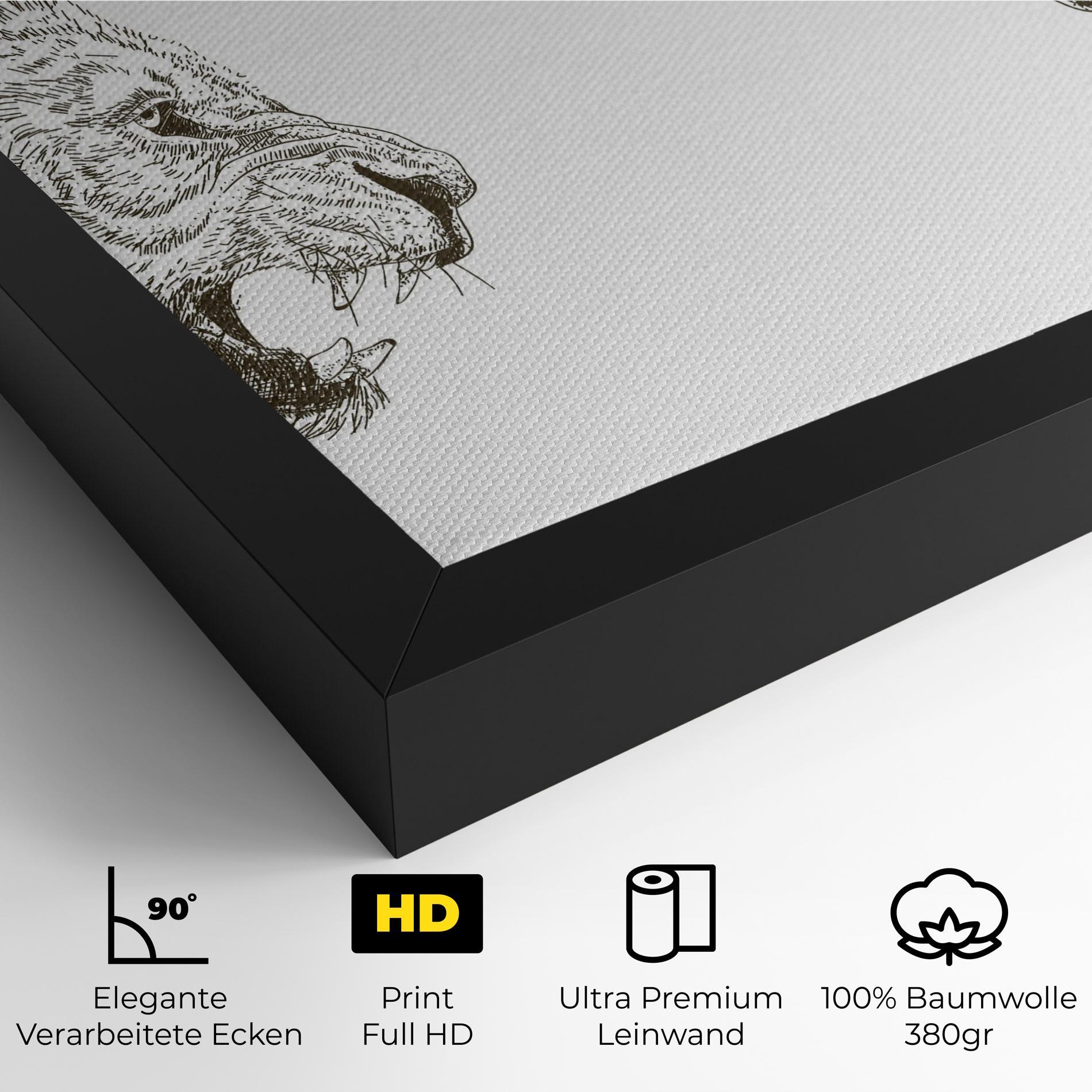 Leinwandbild Lion For Text mockup 4