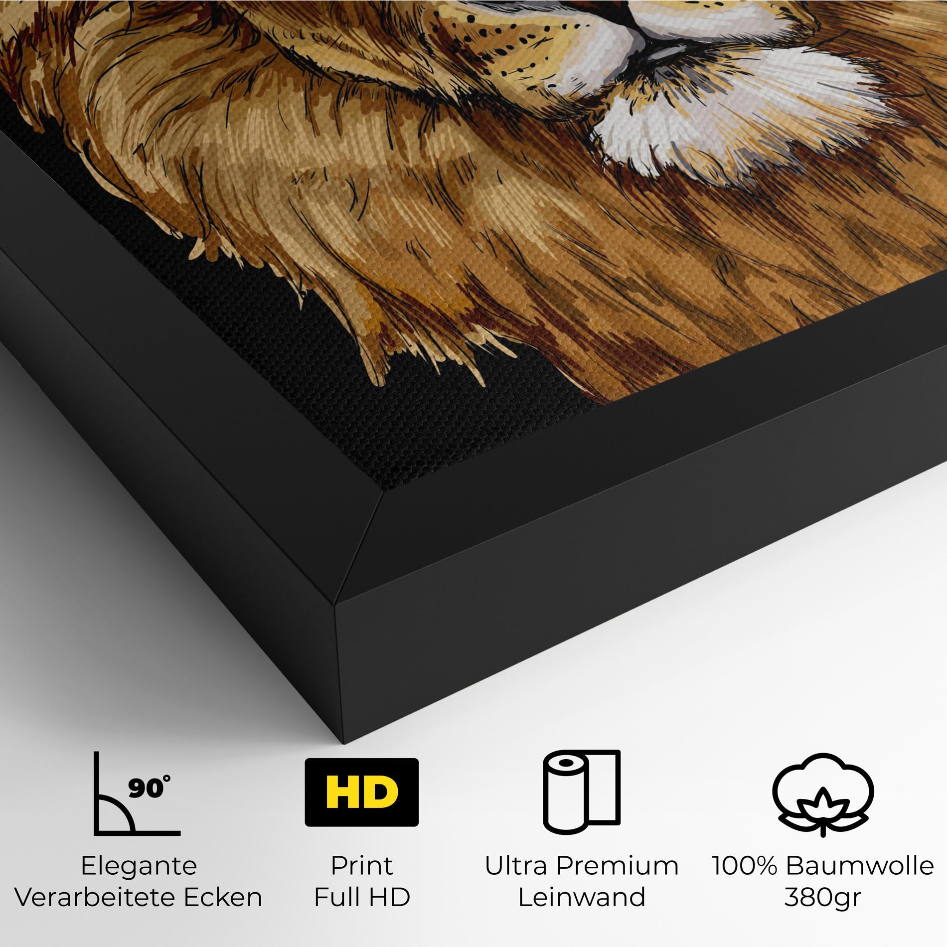Leinwandbild Lion Head mockup 4