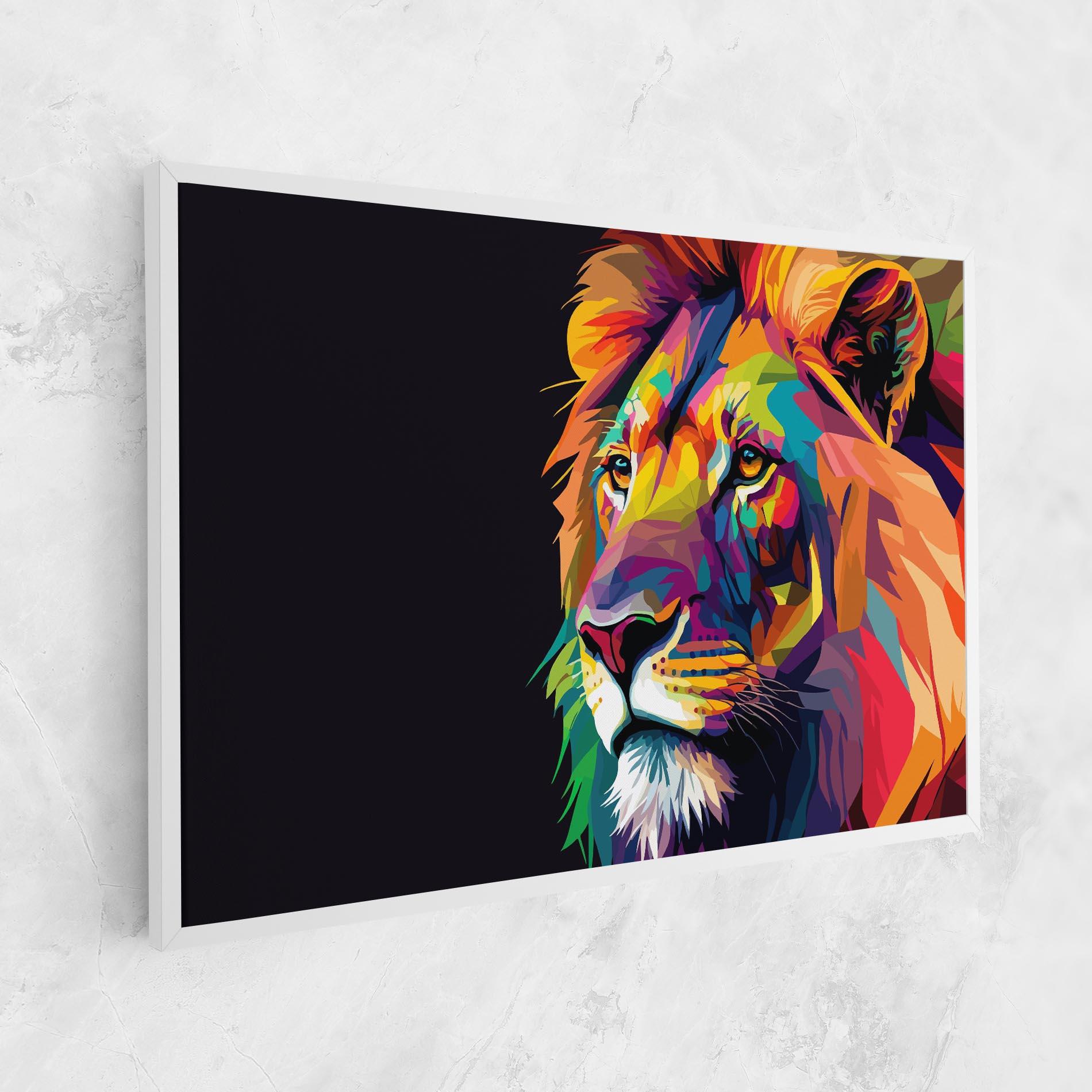 Leinwandbild Colorful Lion mockup 1