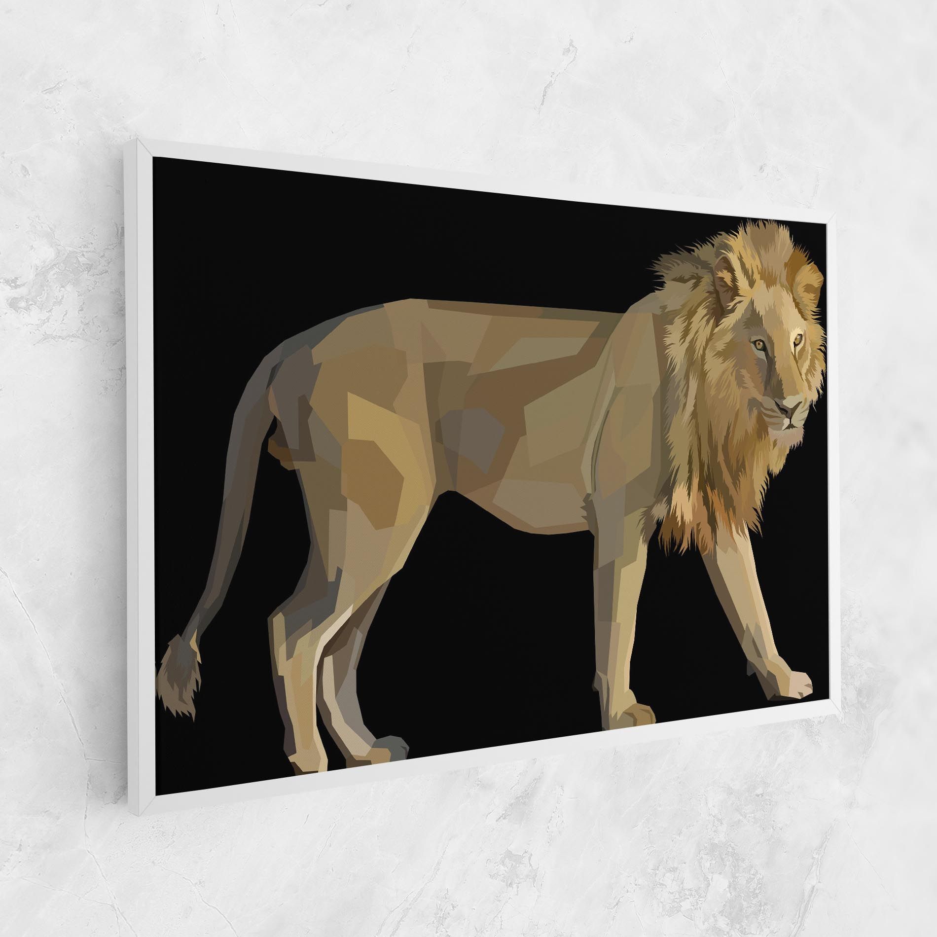 Lion Art On Black mockup 1