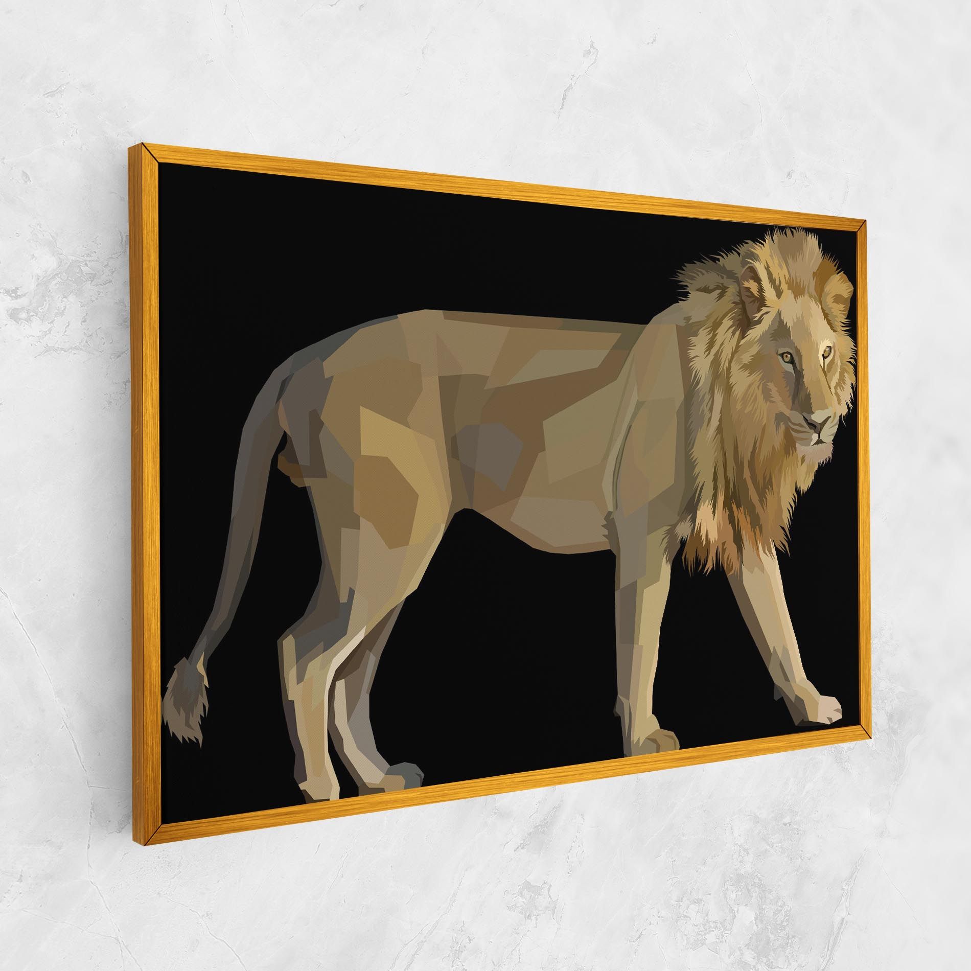 Lion Art On Black mockup 1