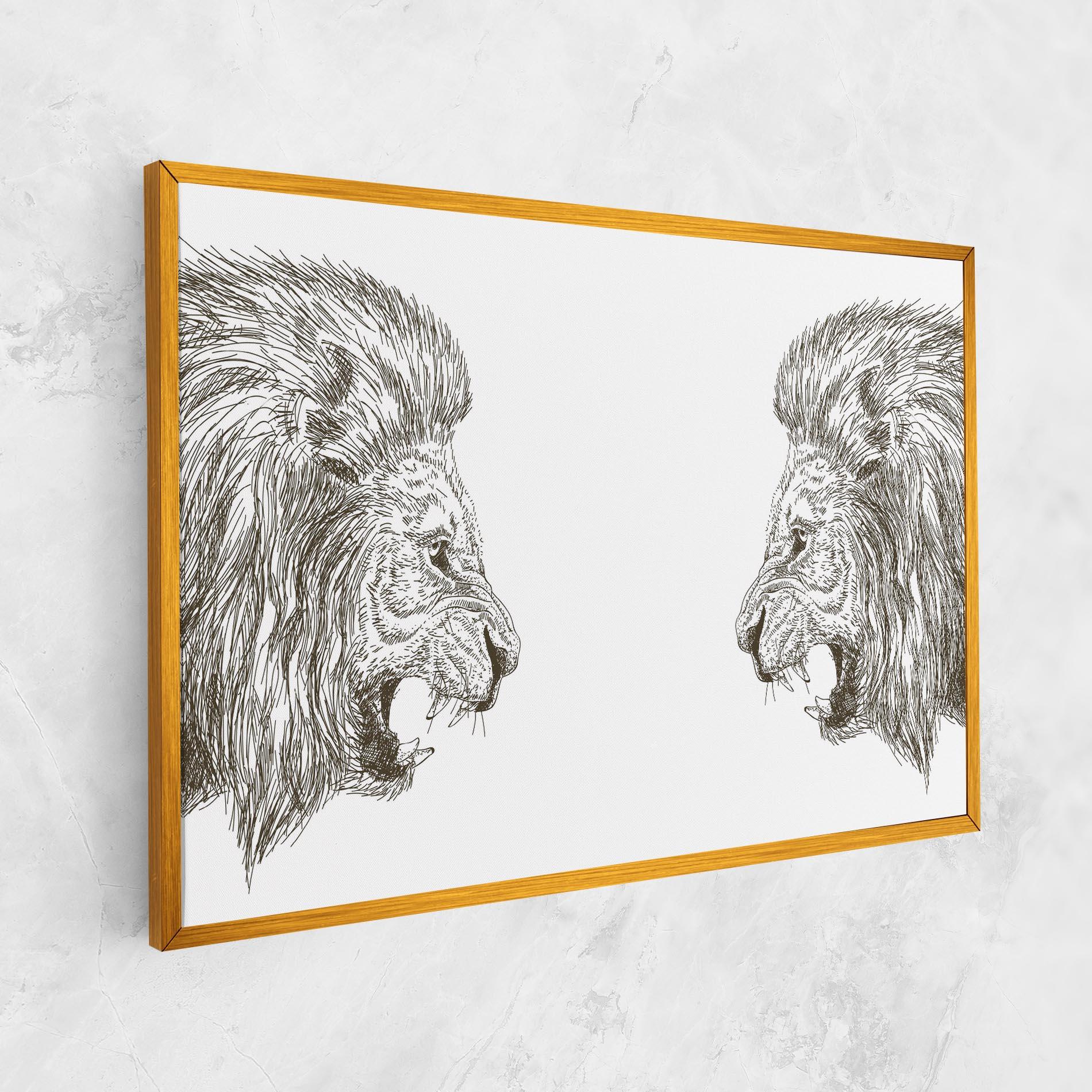 Leinwandbild Lion For Text mockup 1