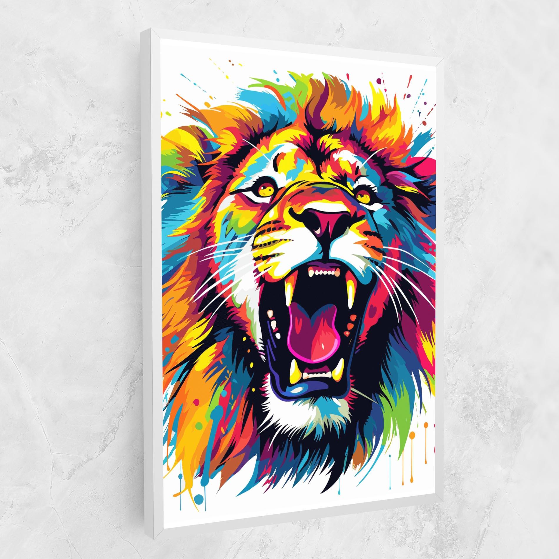Leinwandbild Angry Lion Mix mockup 1