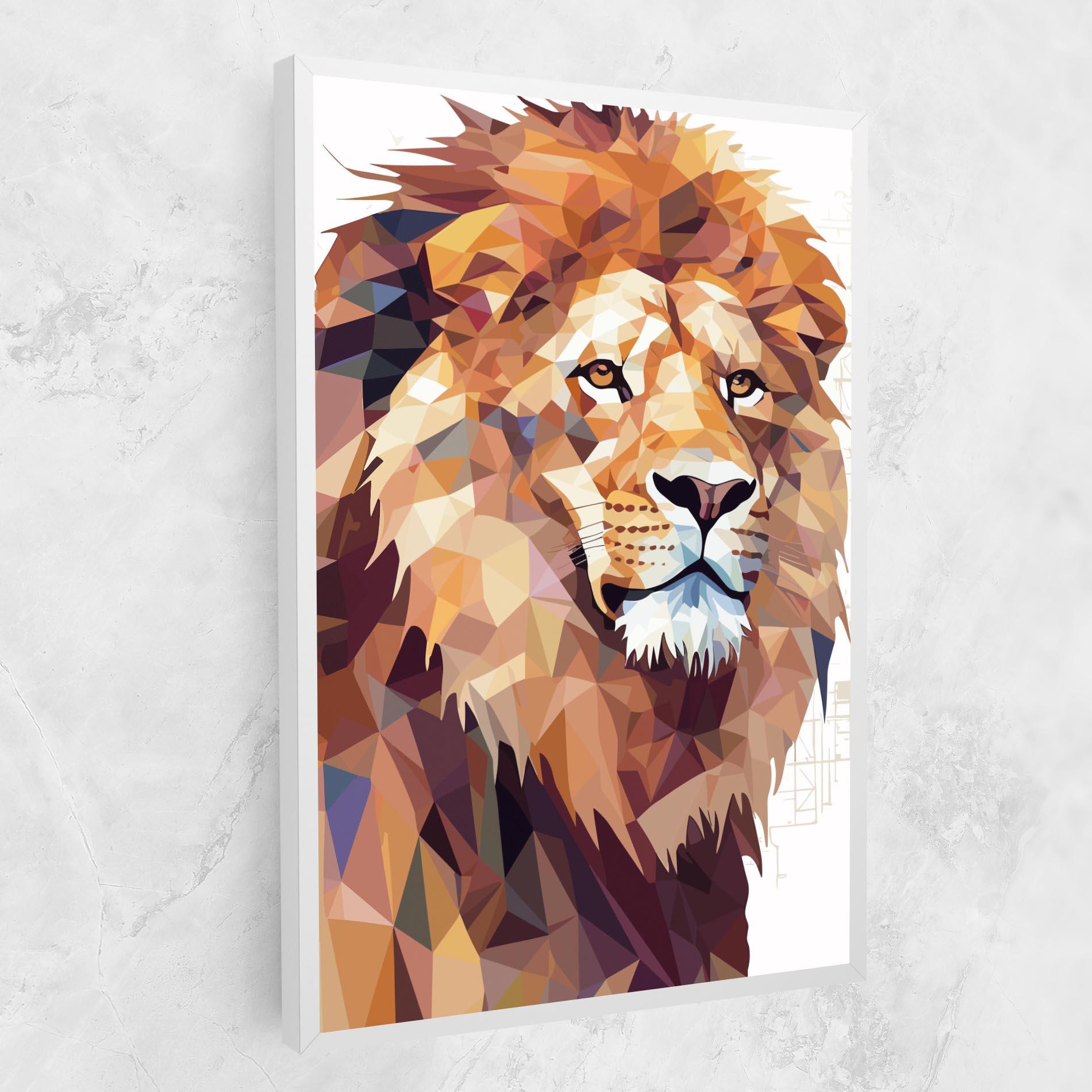 Leinwandbild Artistic Lion Head mockup 1