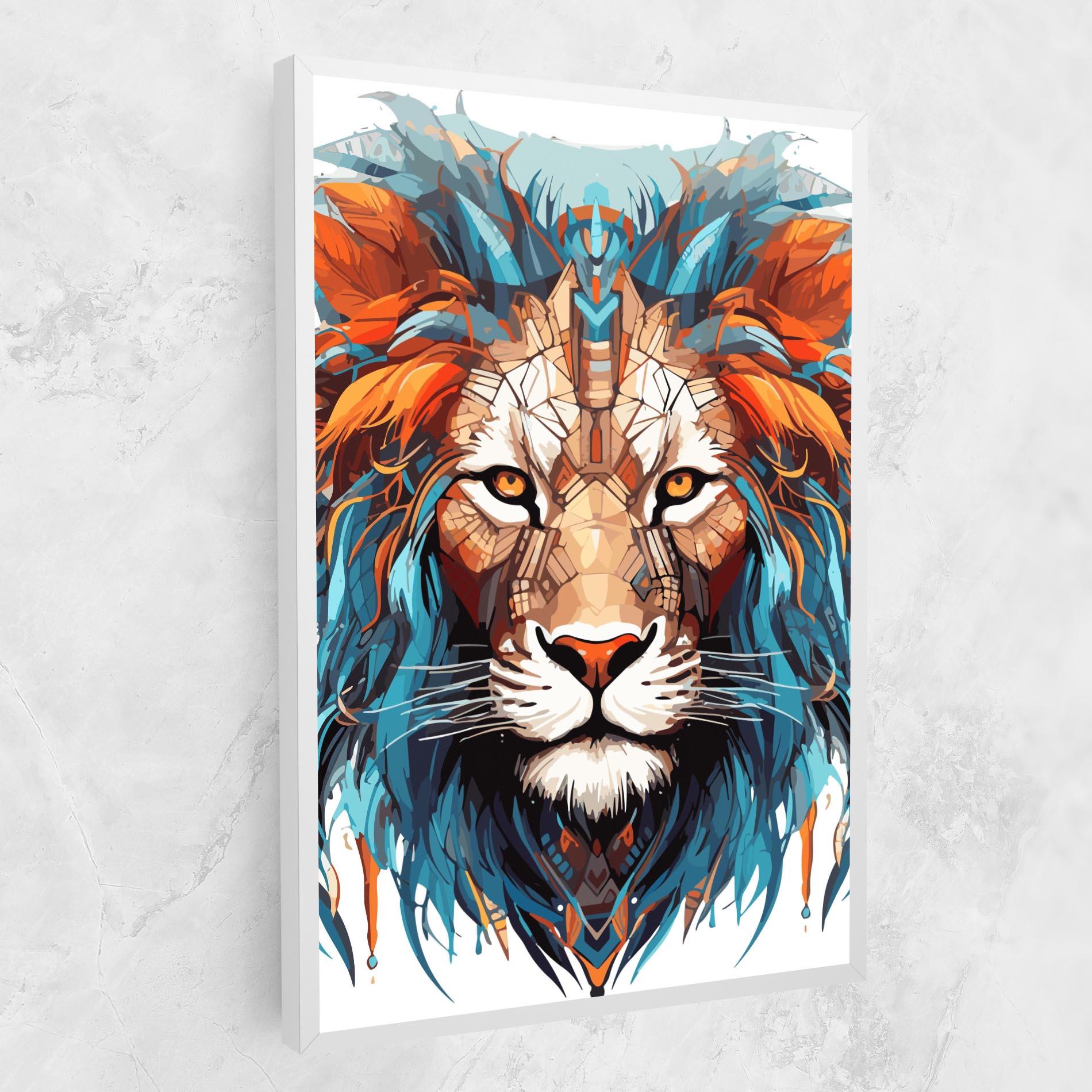 Leinwandbild Blue Orange Lion mockup 1