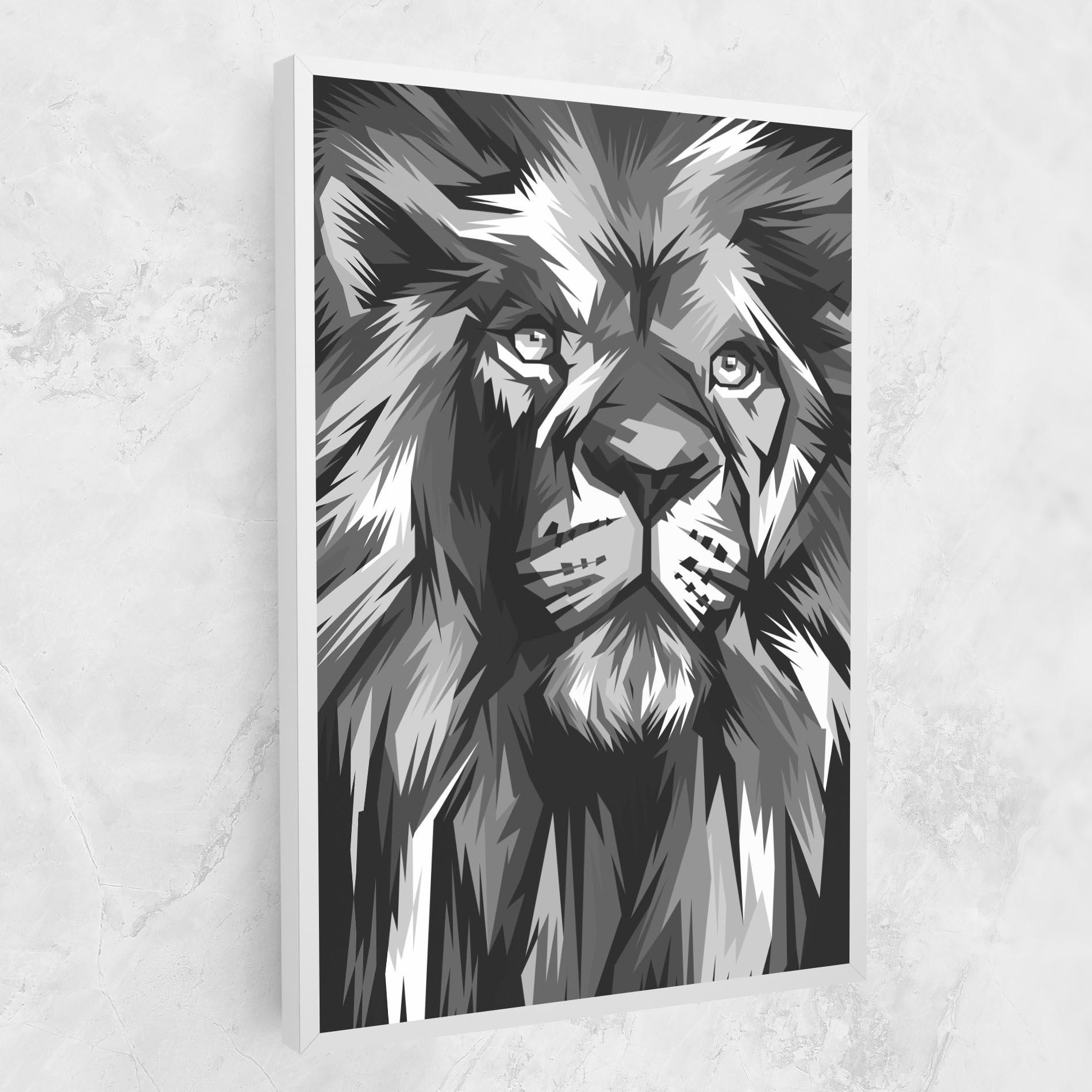 Leinwandbild Grey Head Lion mockup 1