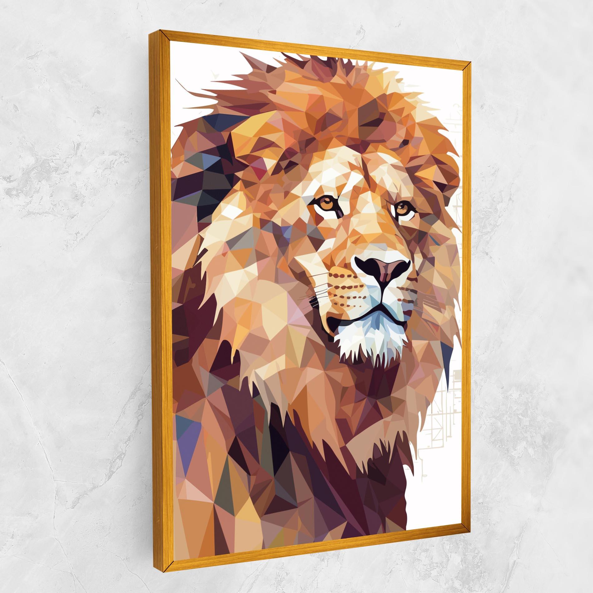Leinwandbild Artistic Lion Head mockup 1