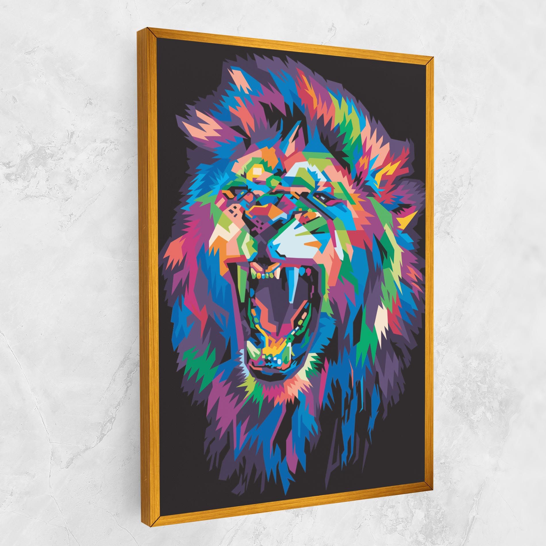 Colorful Lion Head mockup 1