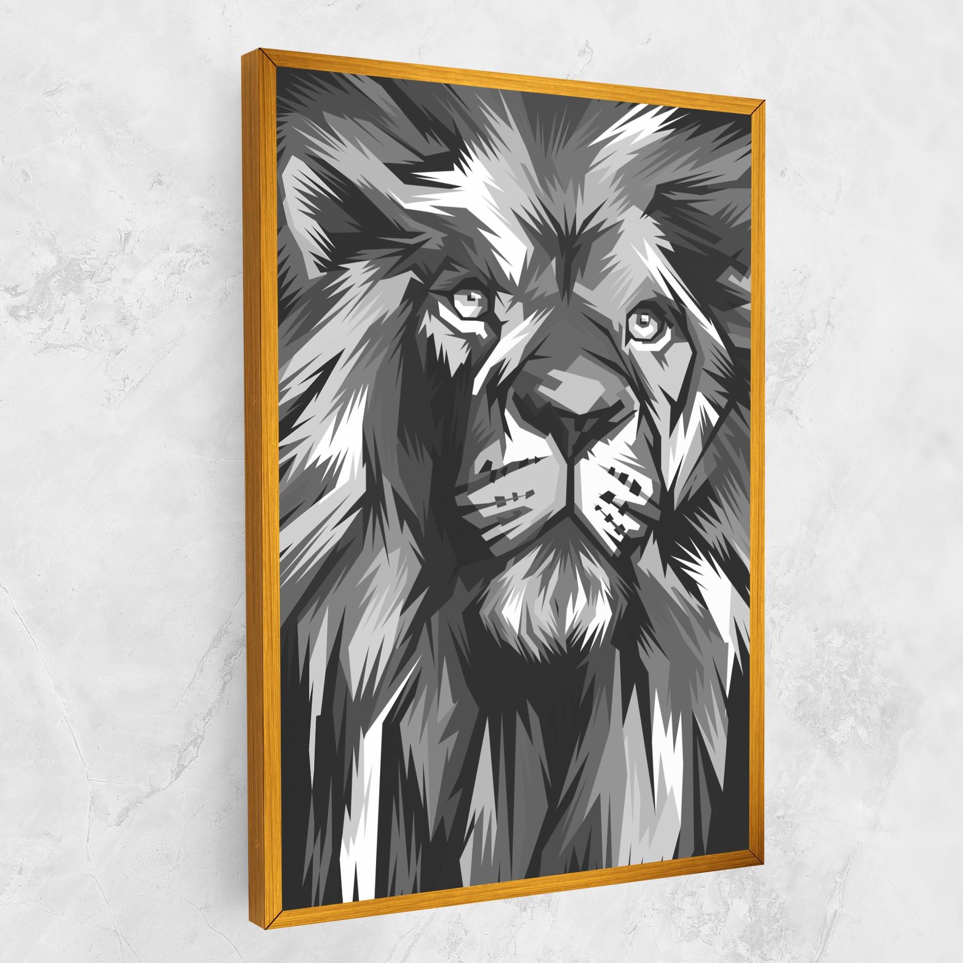 Leinwandbild Grey Head Lion mockup 1