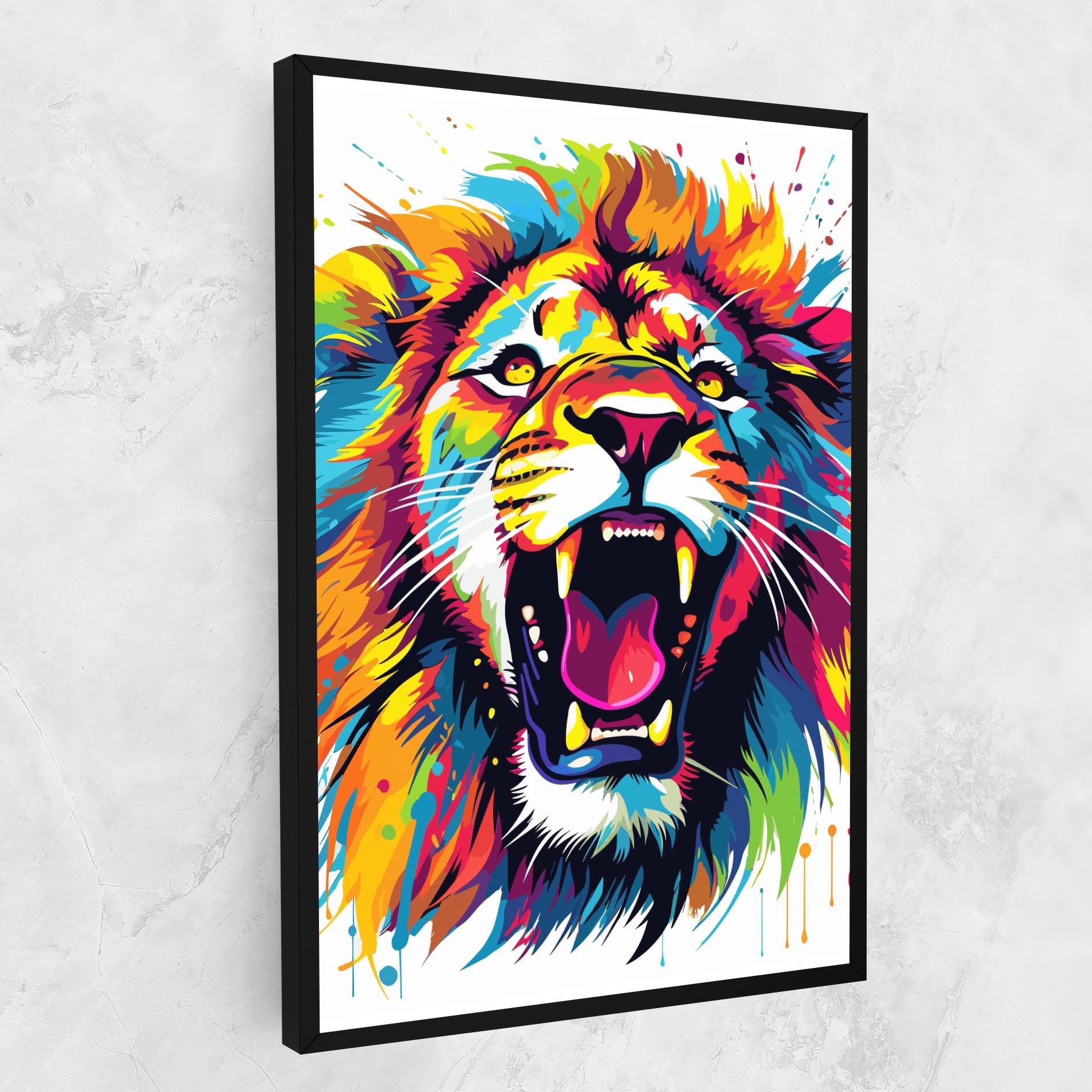 Leinwandbild Angry Lion Mix mockup 1