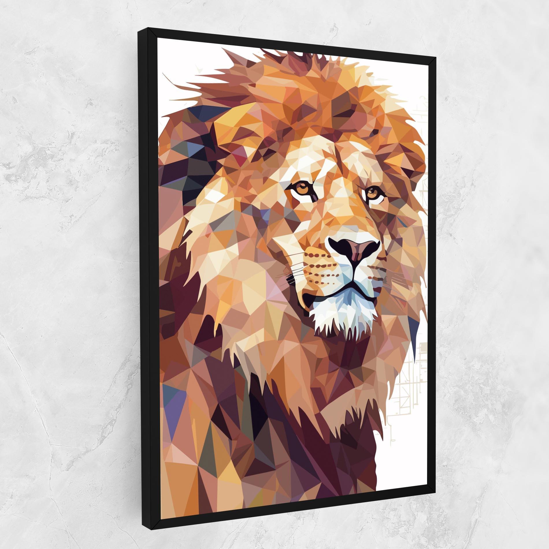 Leinwandbild Artistic Lion Head mockup 1