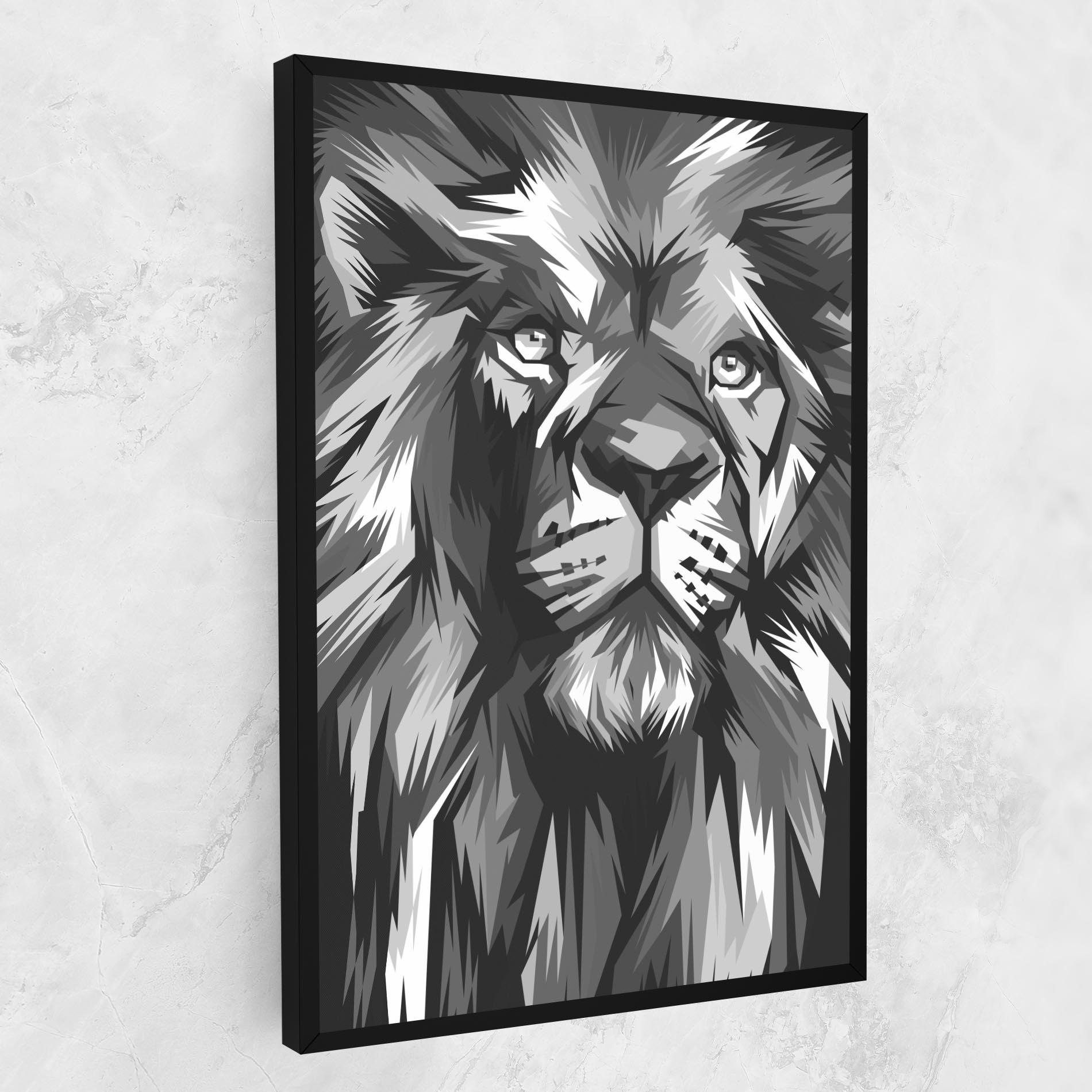 Leinwandbild Grey Head Lion mockup 1