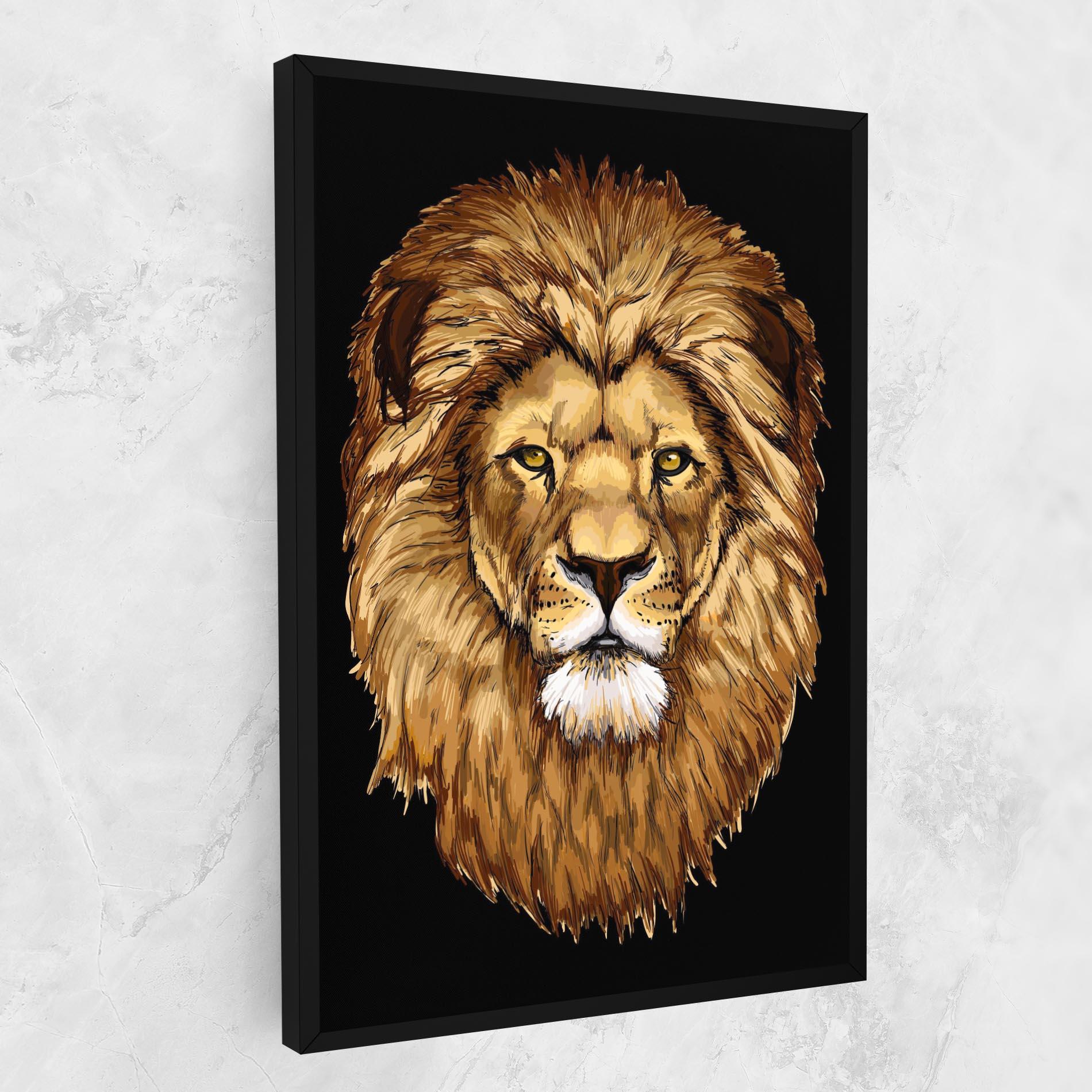 Leinwandbild Lion Head mockup 1