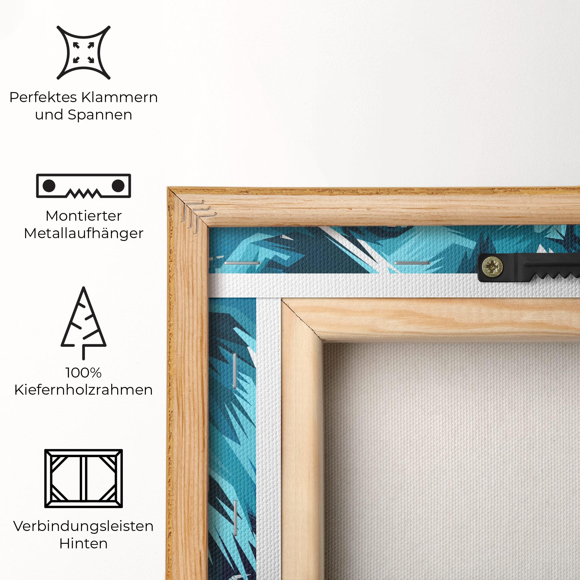 Leinwandbild Blue Lion Head mockup 5