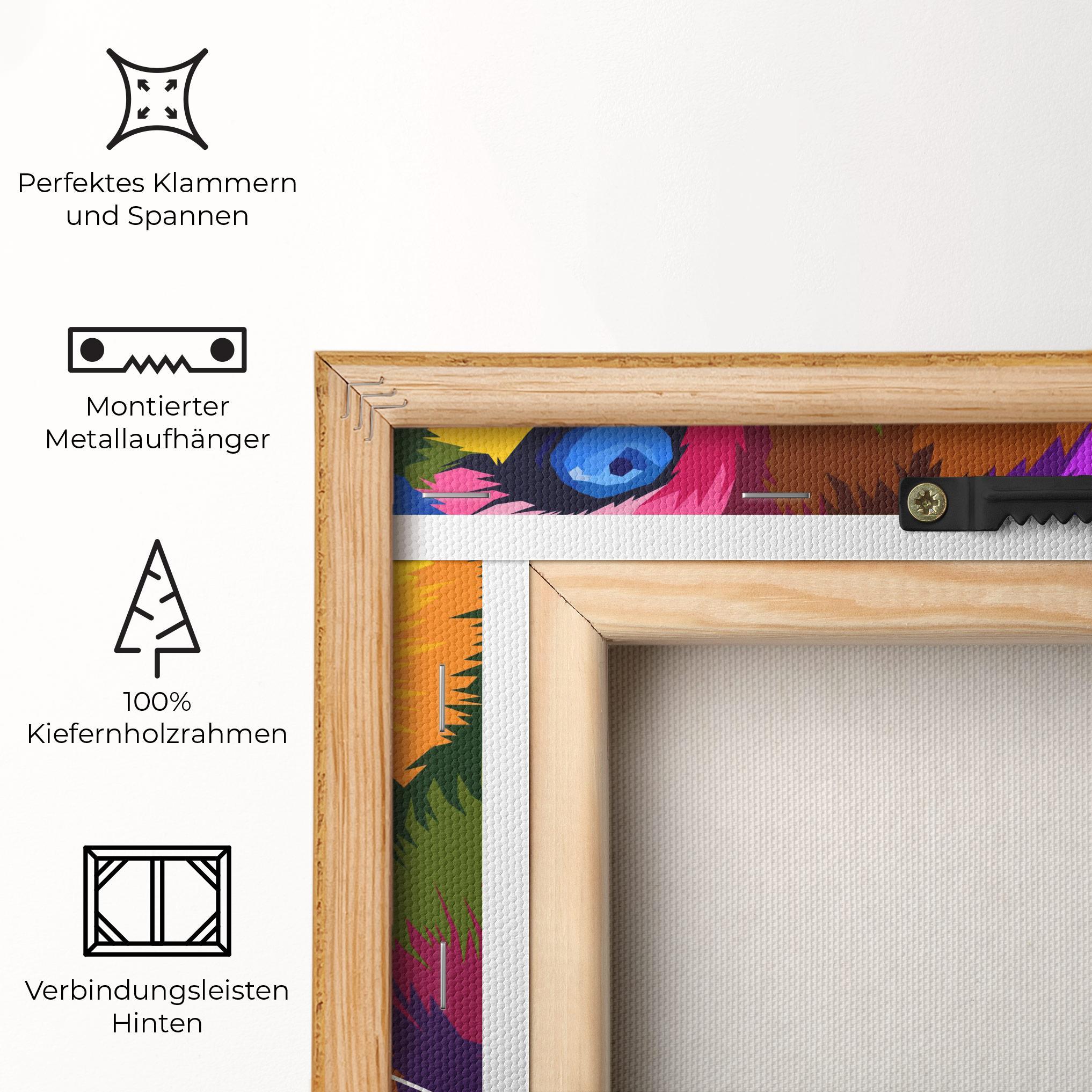 Leinwandbild Color Lion Close Up mockup 5