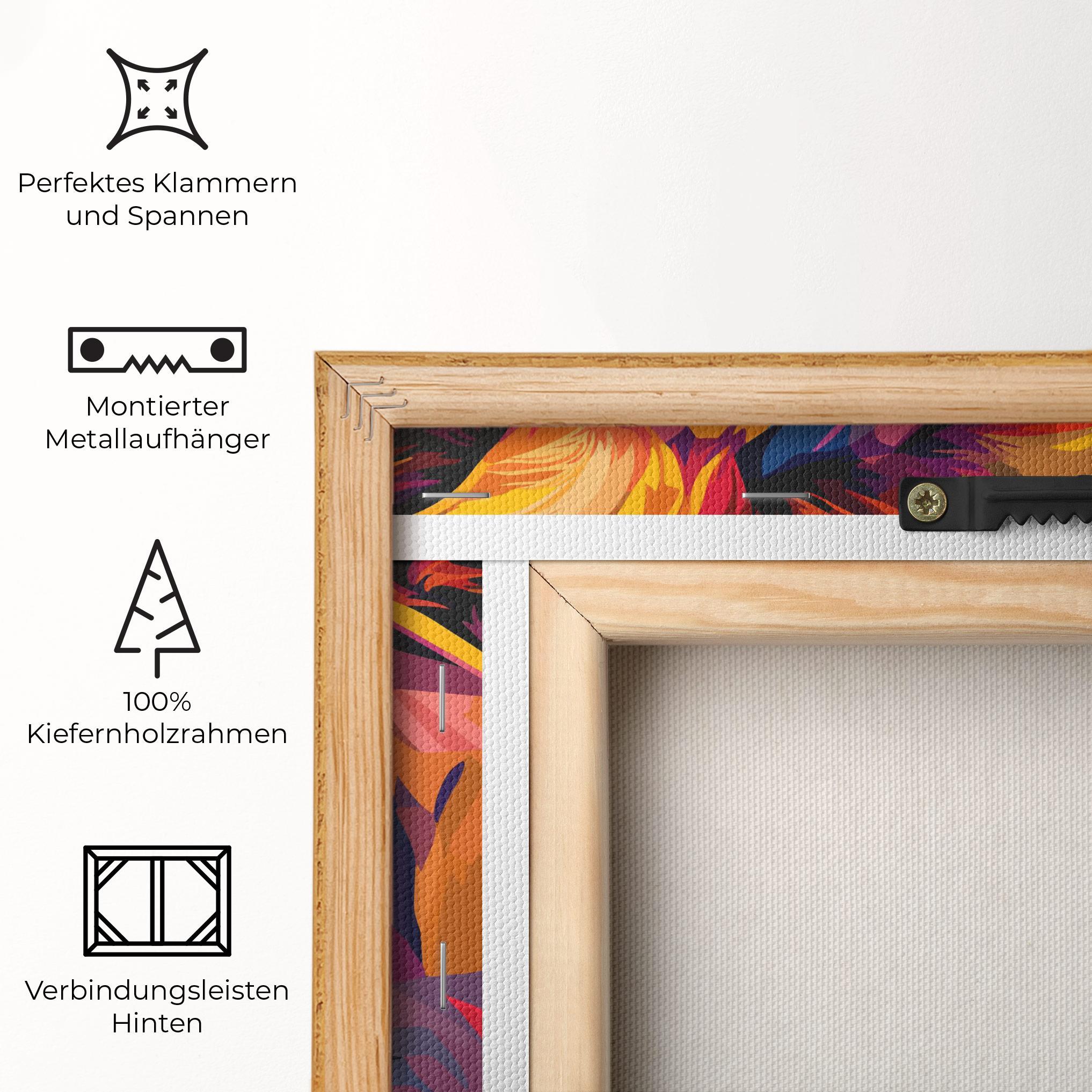 Leinwandbild Colorful Lion mockup 5