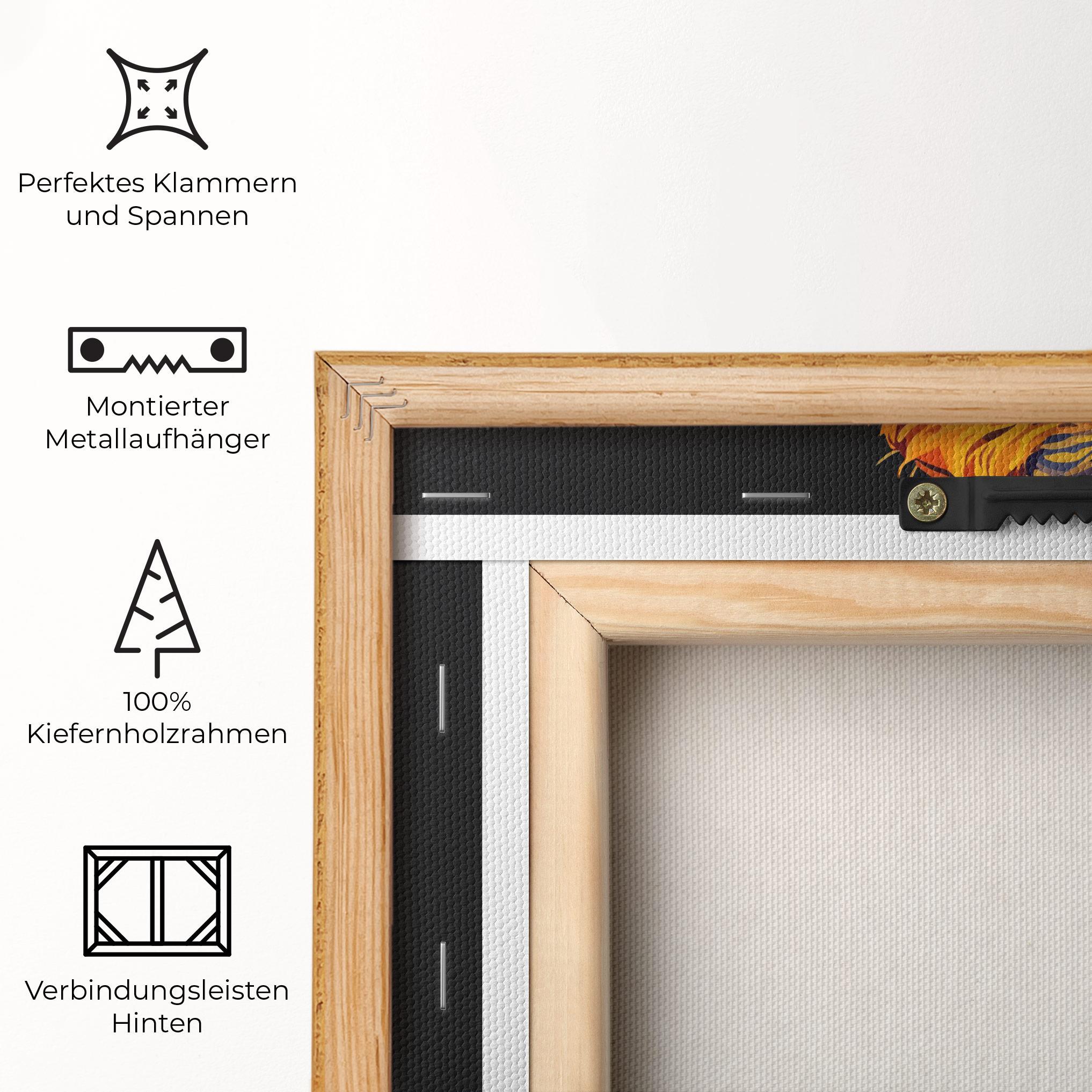 Leinwandbild Orange Blue Lion mockup 5