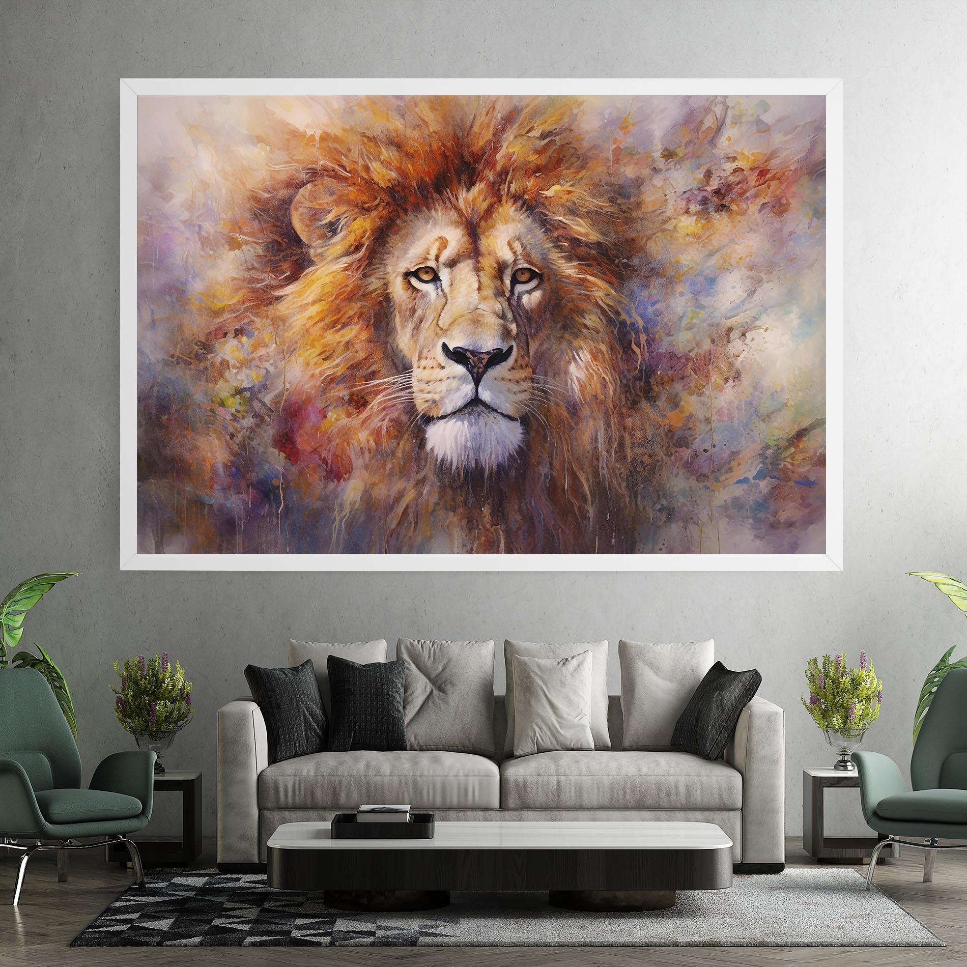 Leinwandbild Abstract Lion Head mockup 7
