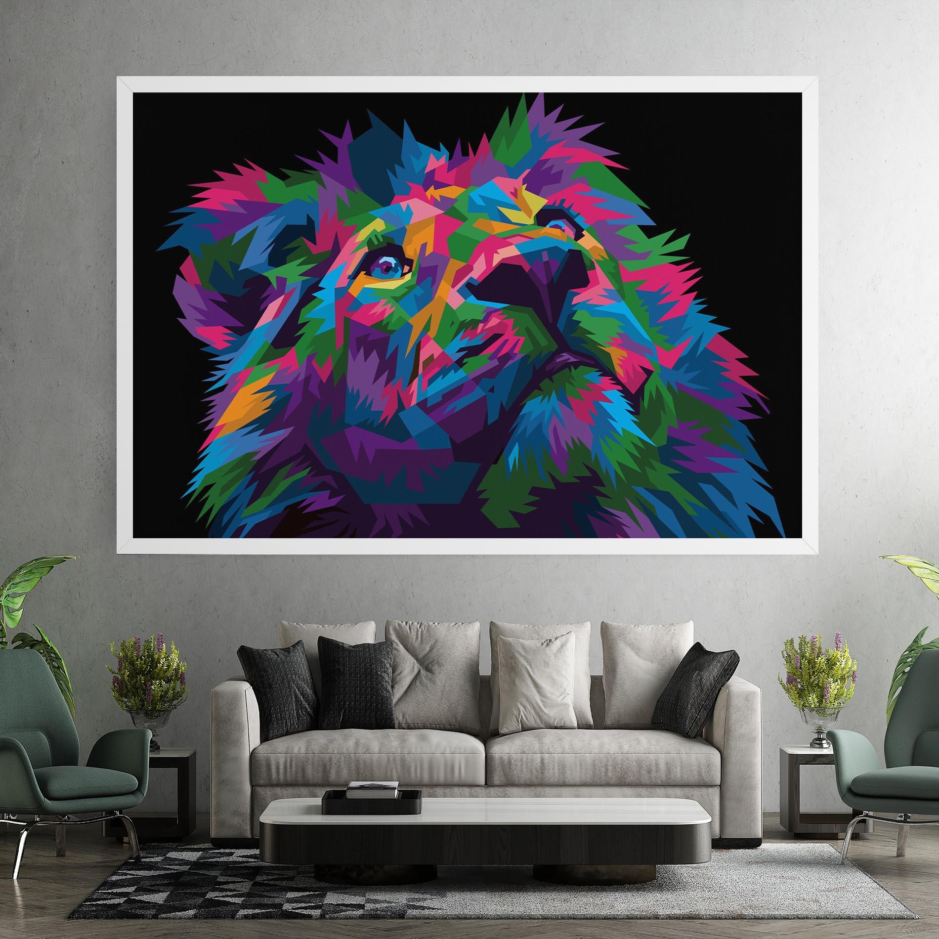 Leinwandbild Cute Color Lion mockup 7