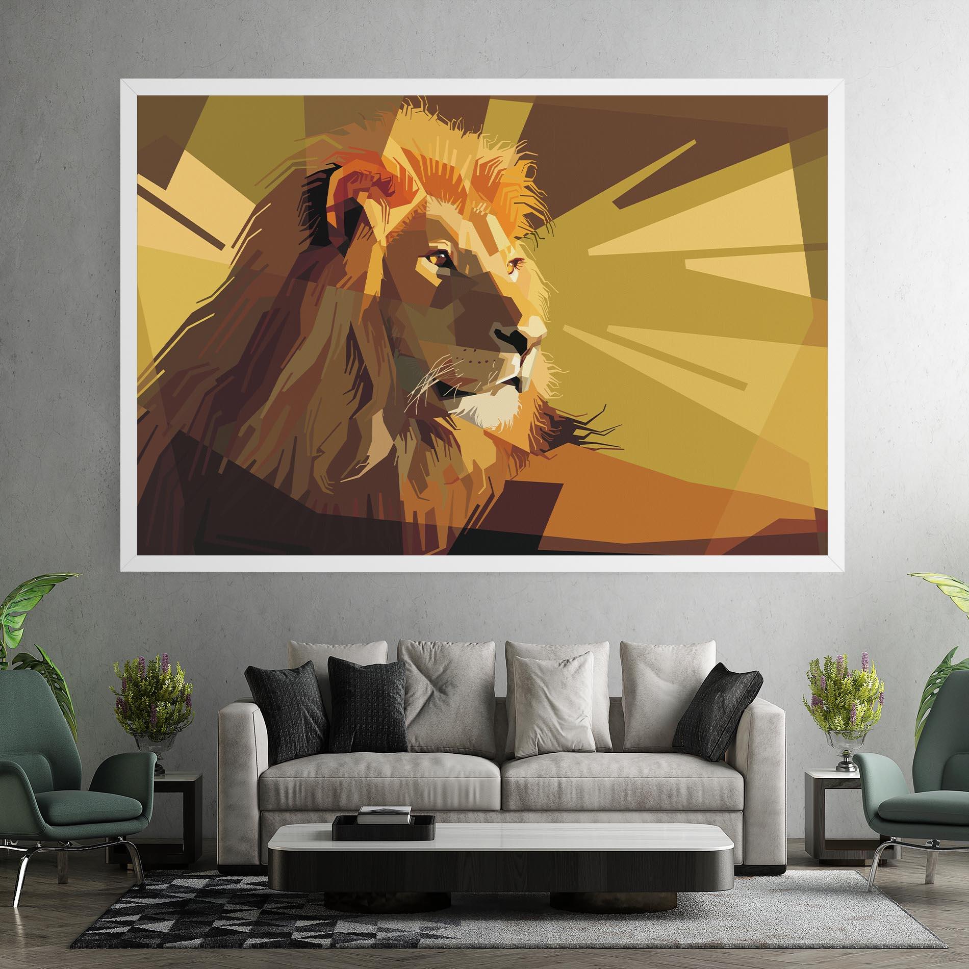 Leinwandbild Lion Art mockup 7