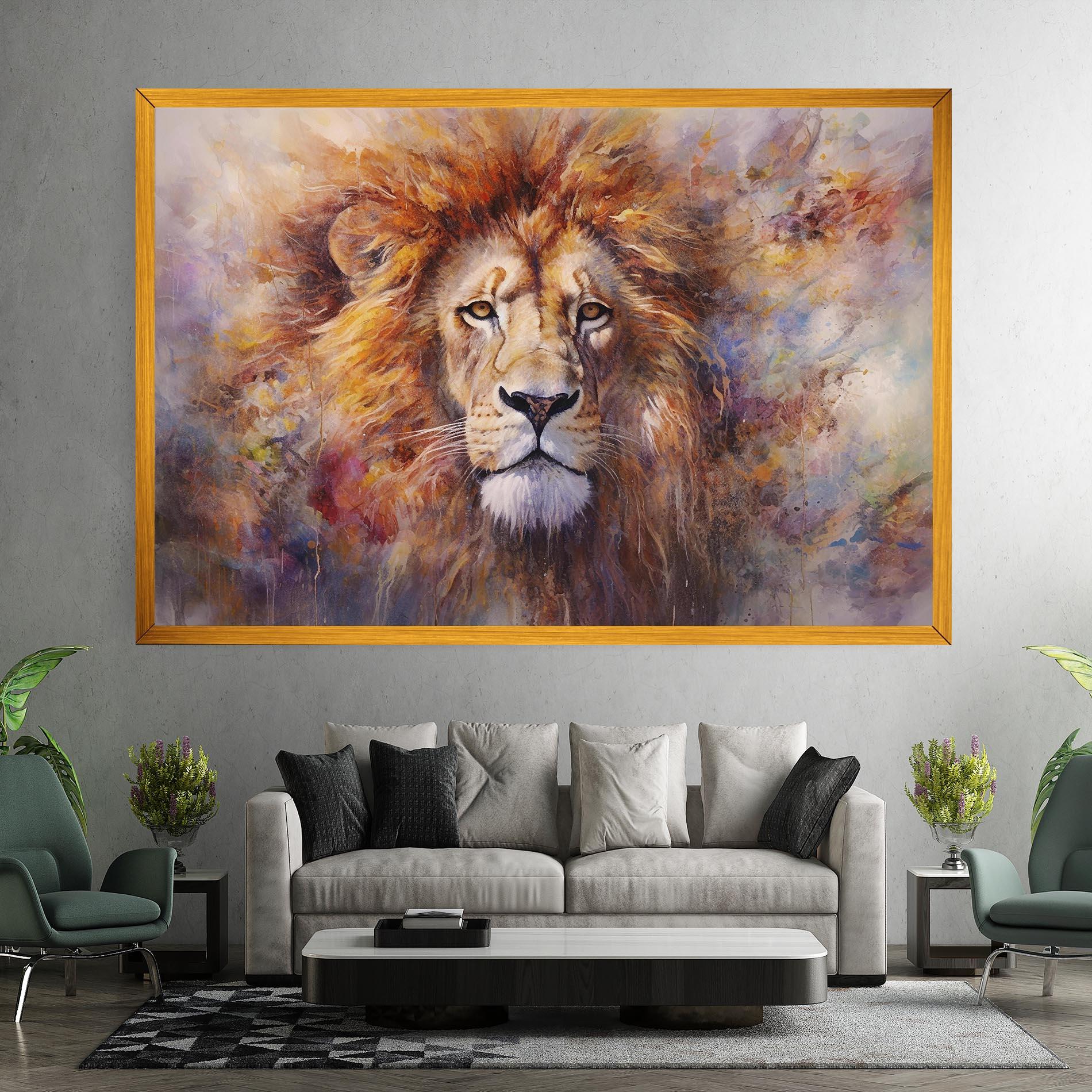 Leinwandbild Abstract Lion Head mockup 7