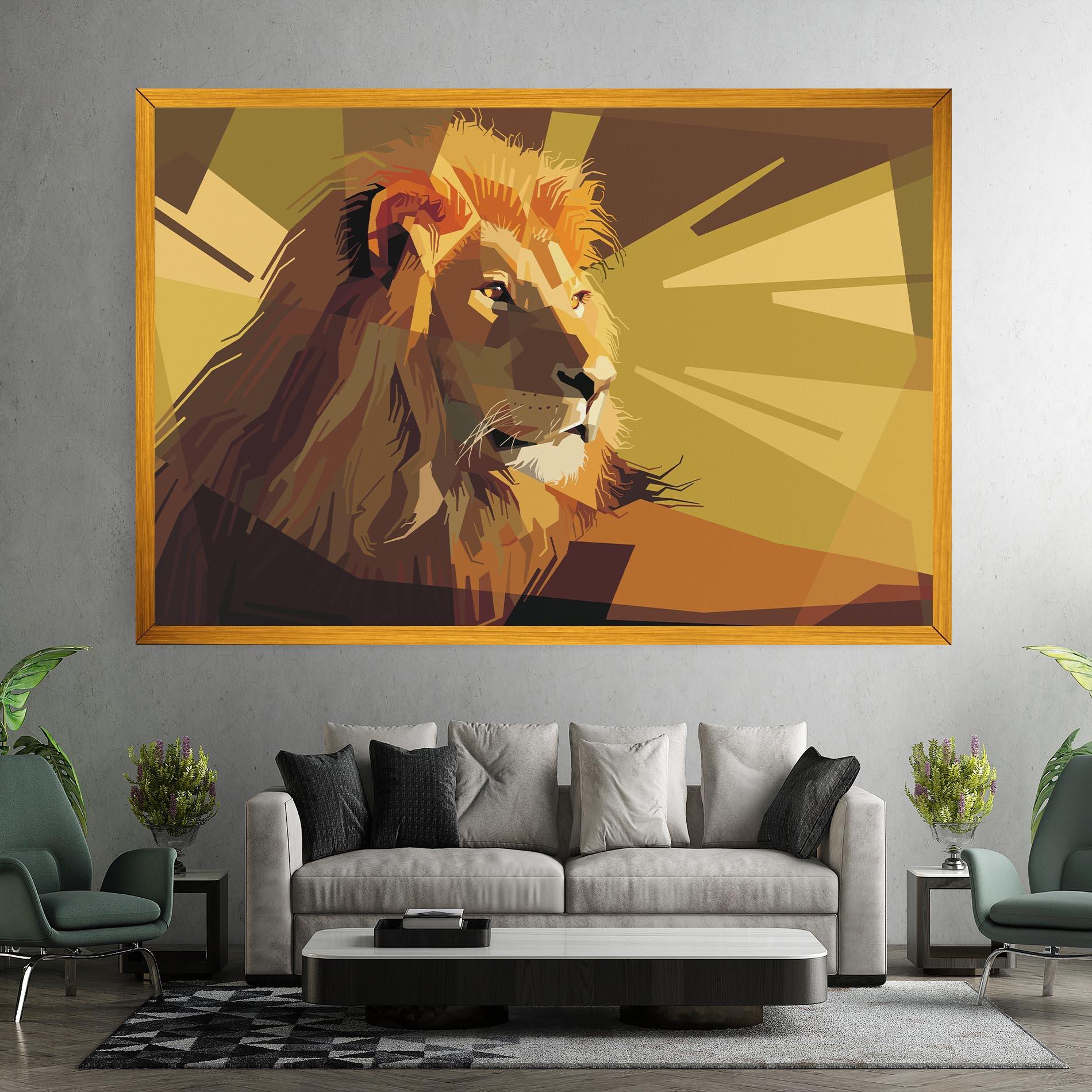 Leinwandbild Lion Art mockup 7