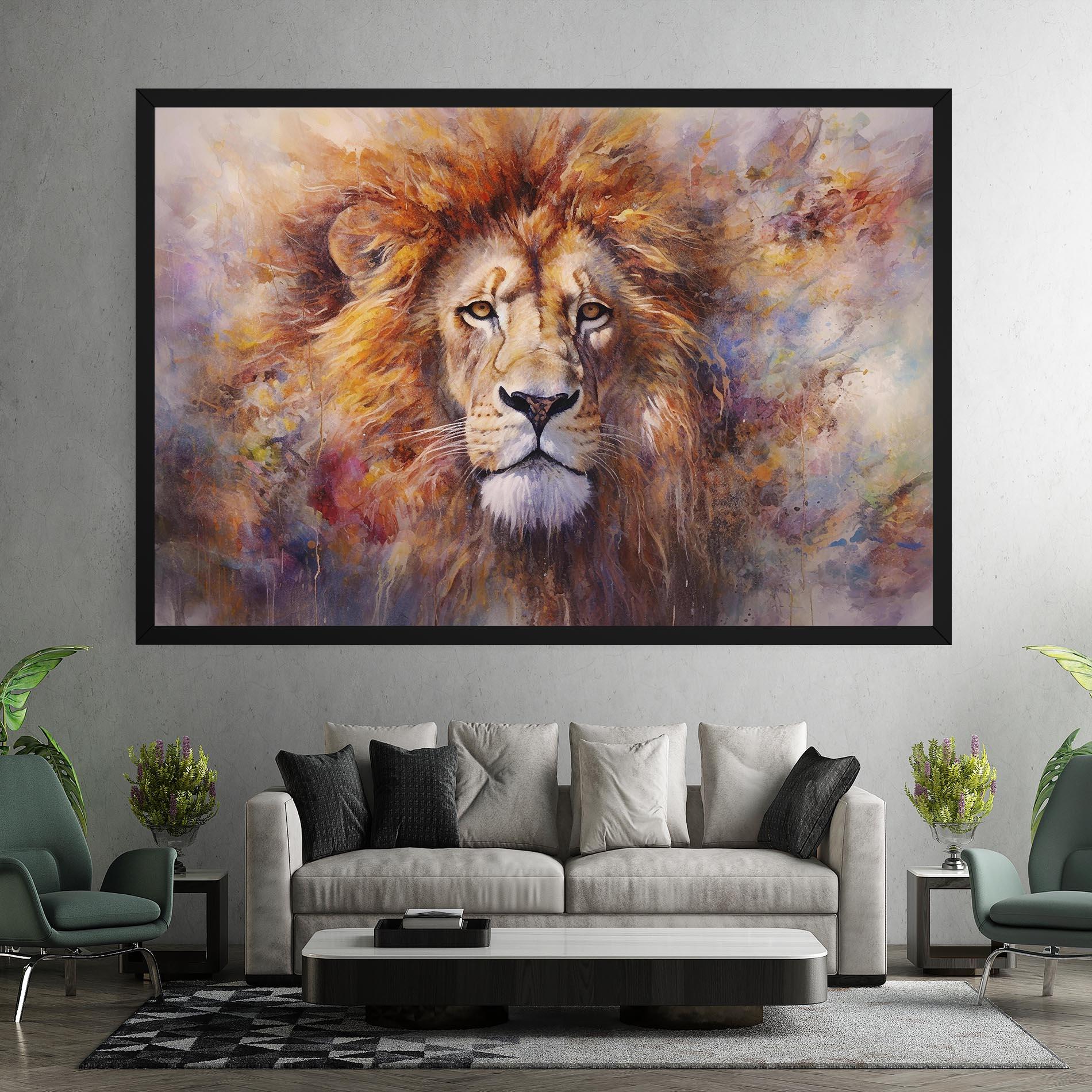 Leinwandbild Abstract Lion Head mockup 7