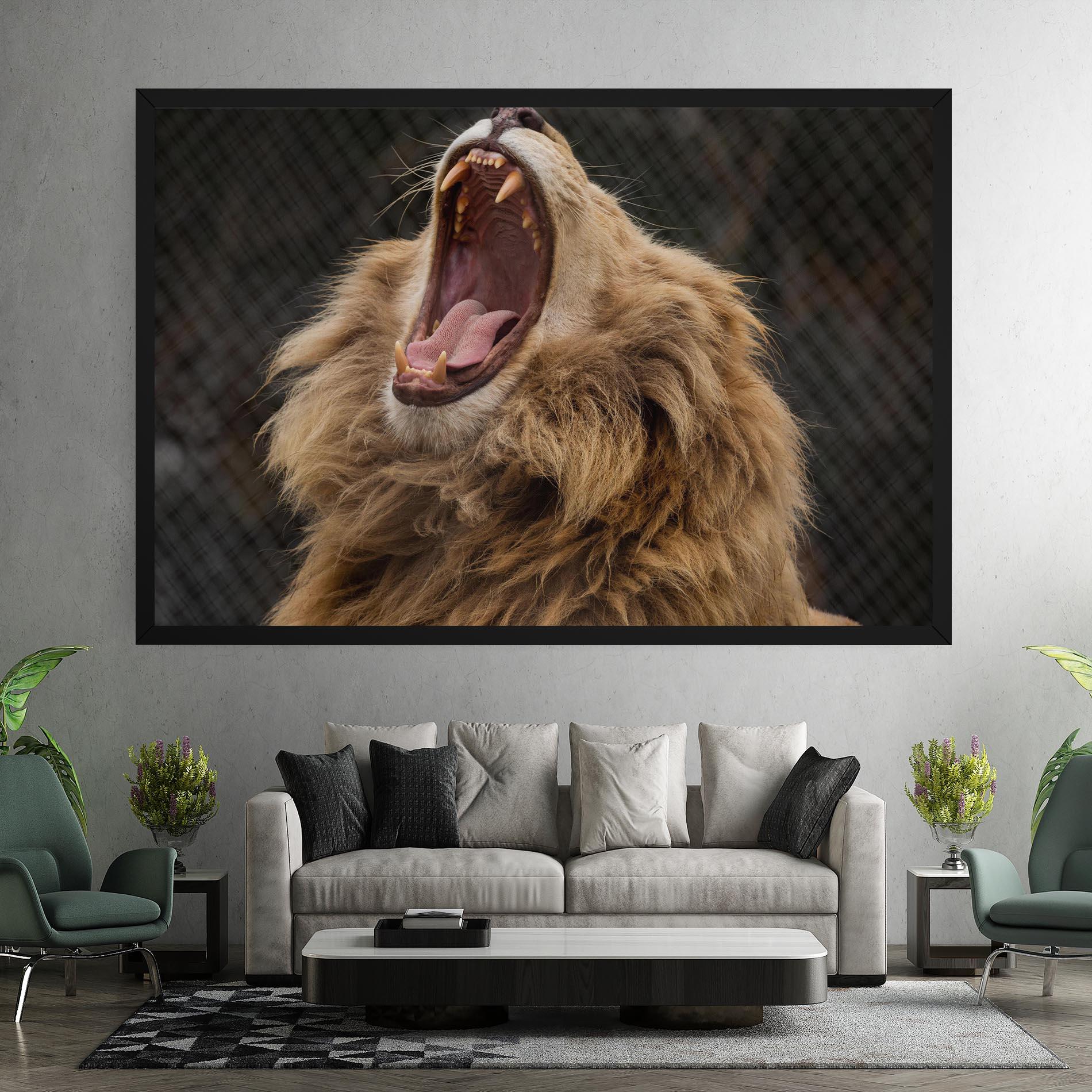 Leinwandbild Angry Lion mockup 7