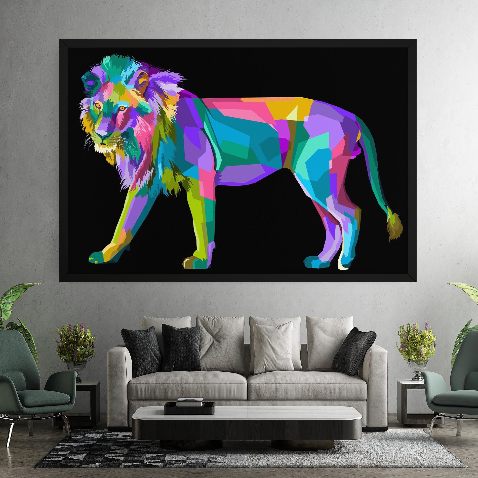 Leinwandbild Lion Walking mockup 7