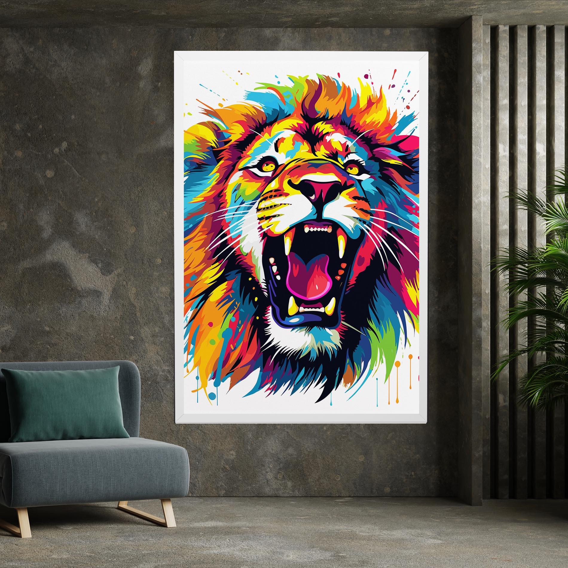 Leinwandbild Angry Lion Mix mockup 7