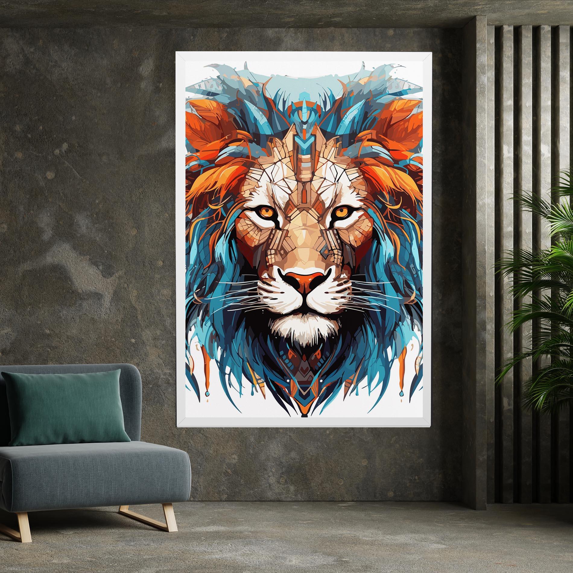 Leinwandbild Blue Orange Lion mockup 7