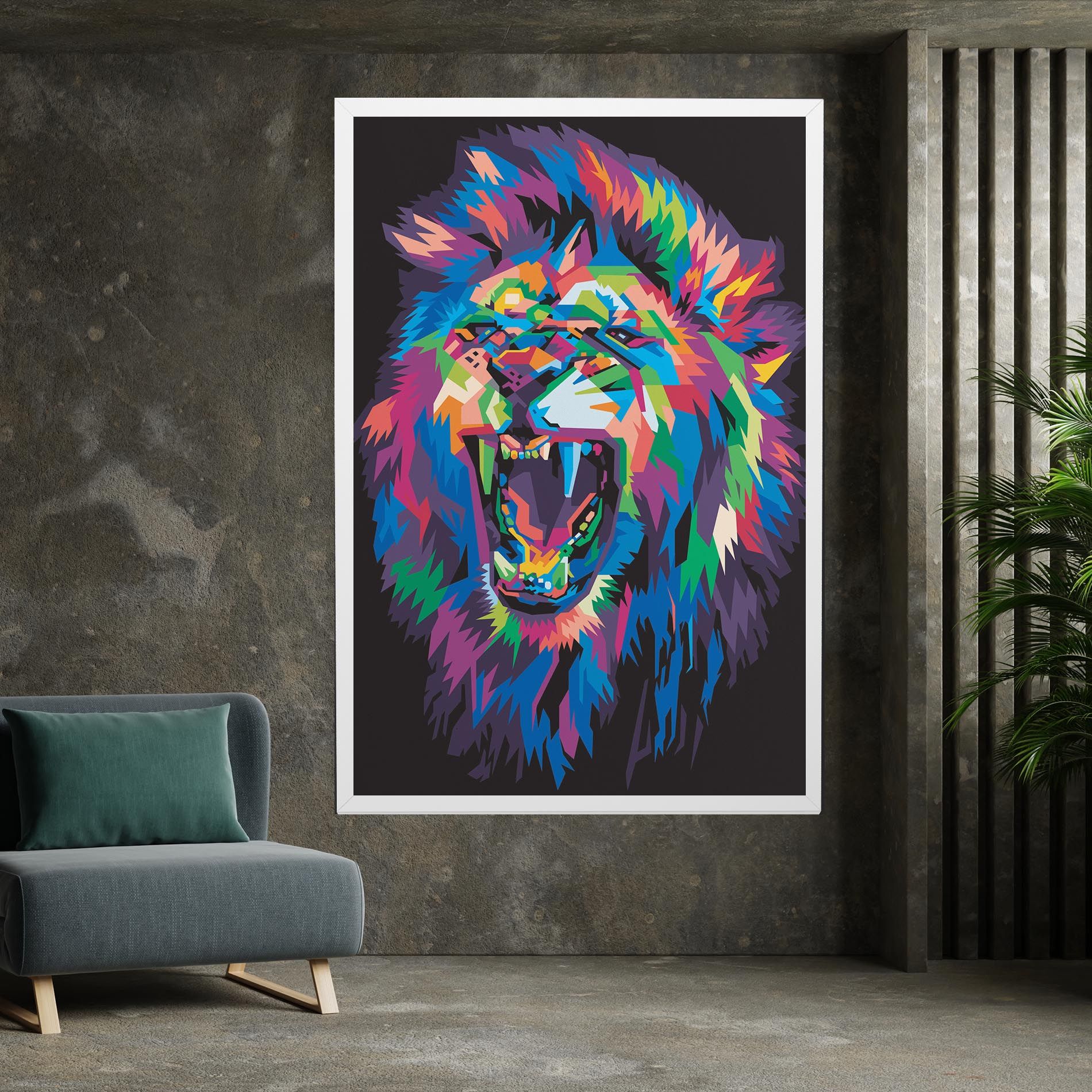 Colorful Lion Head mockup 7
