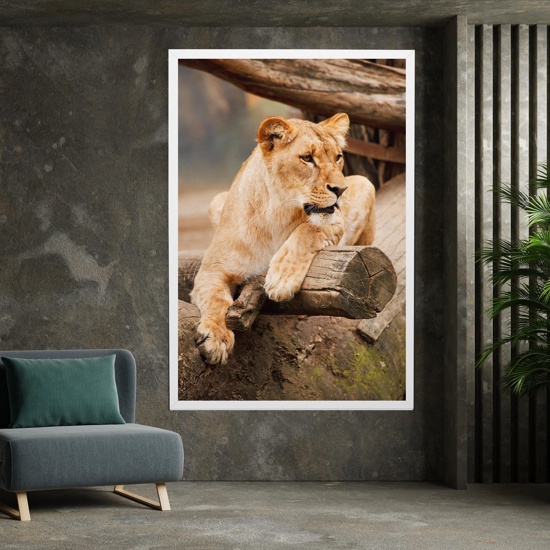 Leinwandbild Female Lion Sitting mockup 7