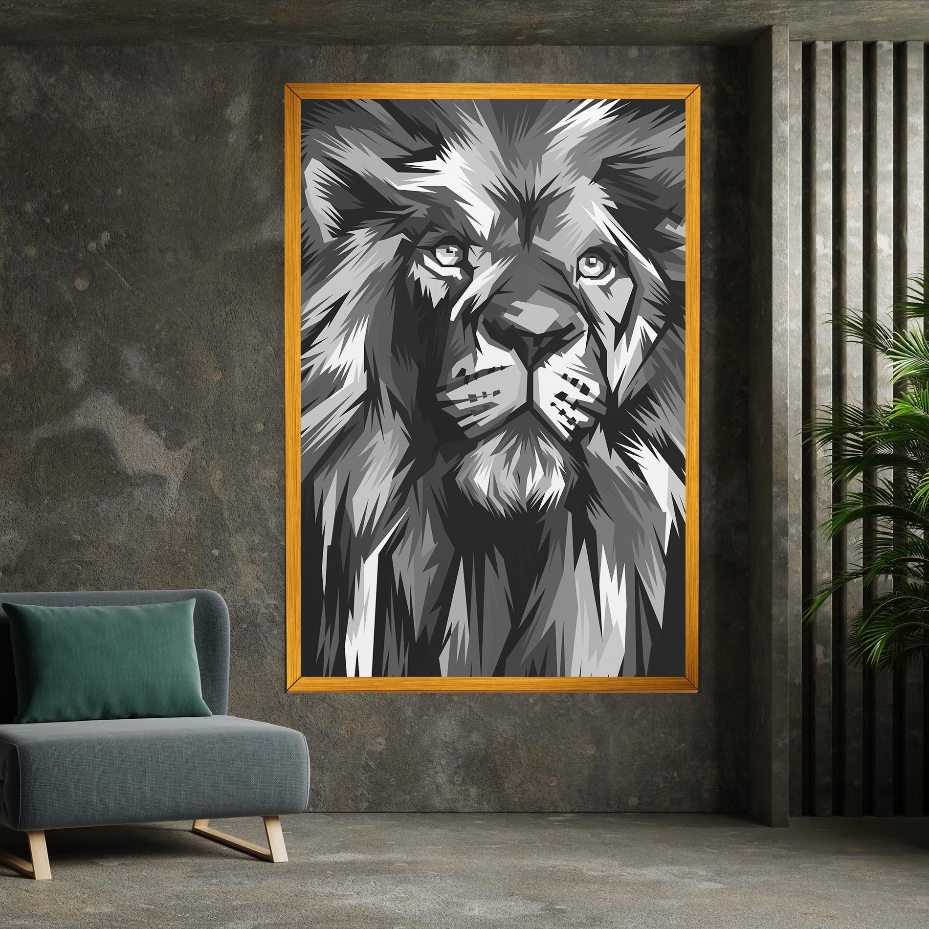 Leinwandbild Grey Head Lion mockup 7