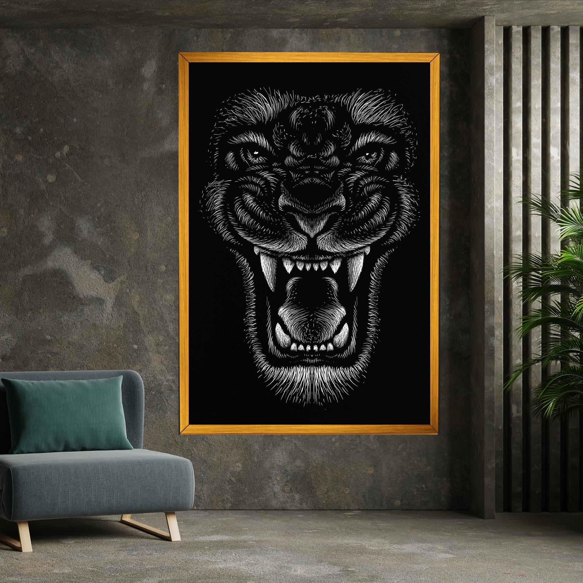 Leinwandbild Lion Bite mockup 7