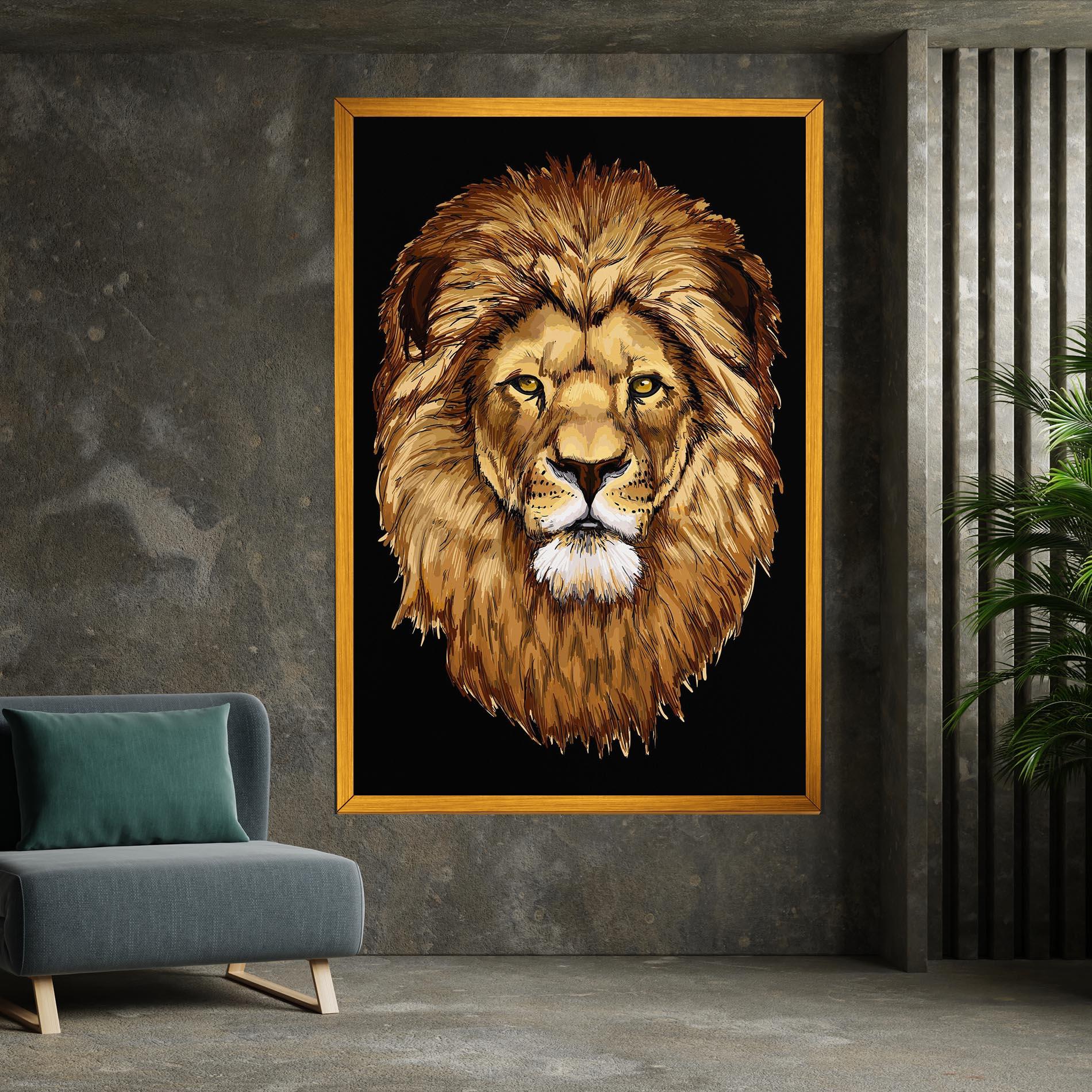 Leinwandbild Lion Head mockup 7