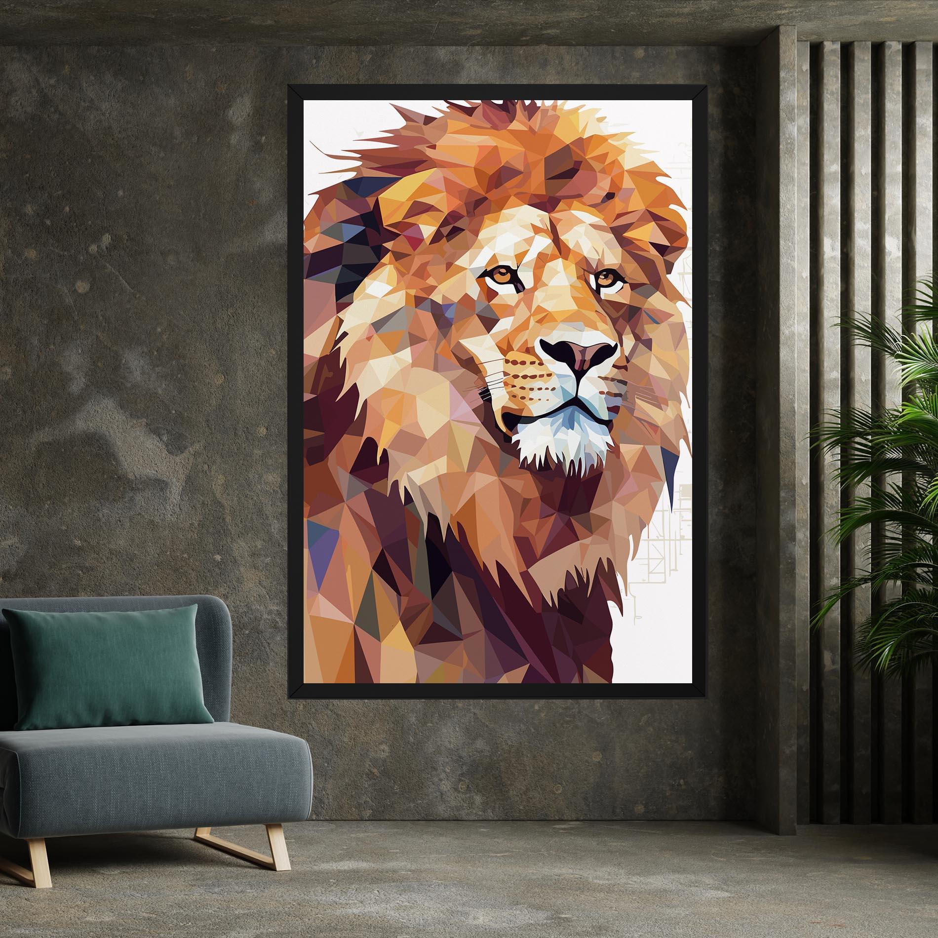 Leinwandbild Artistic Lion Head mockup 7