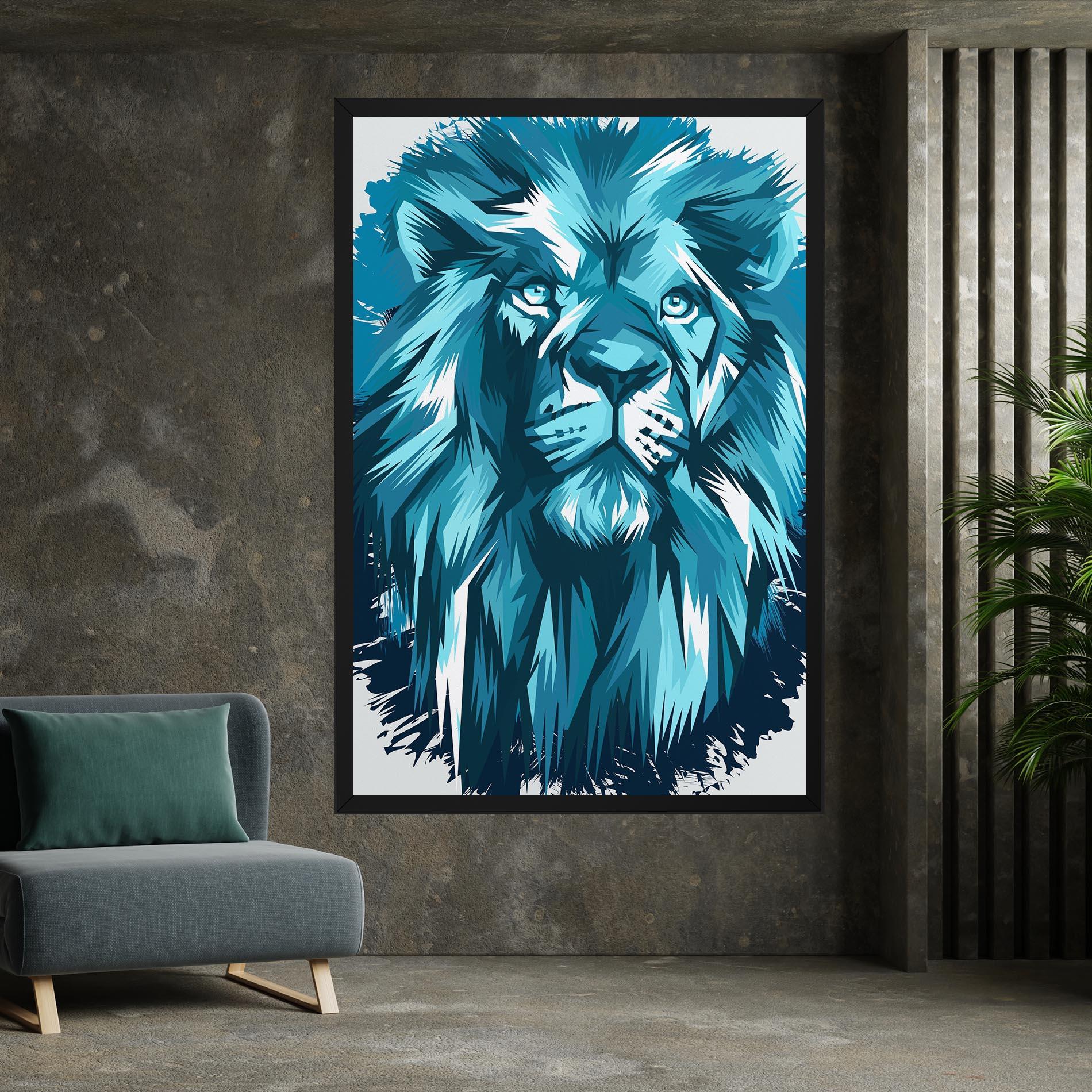 Leinwandbild Blue Lion Head mockup 7