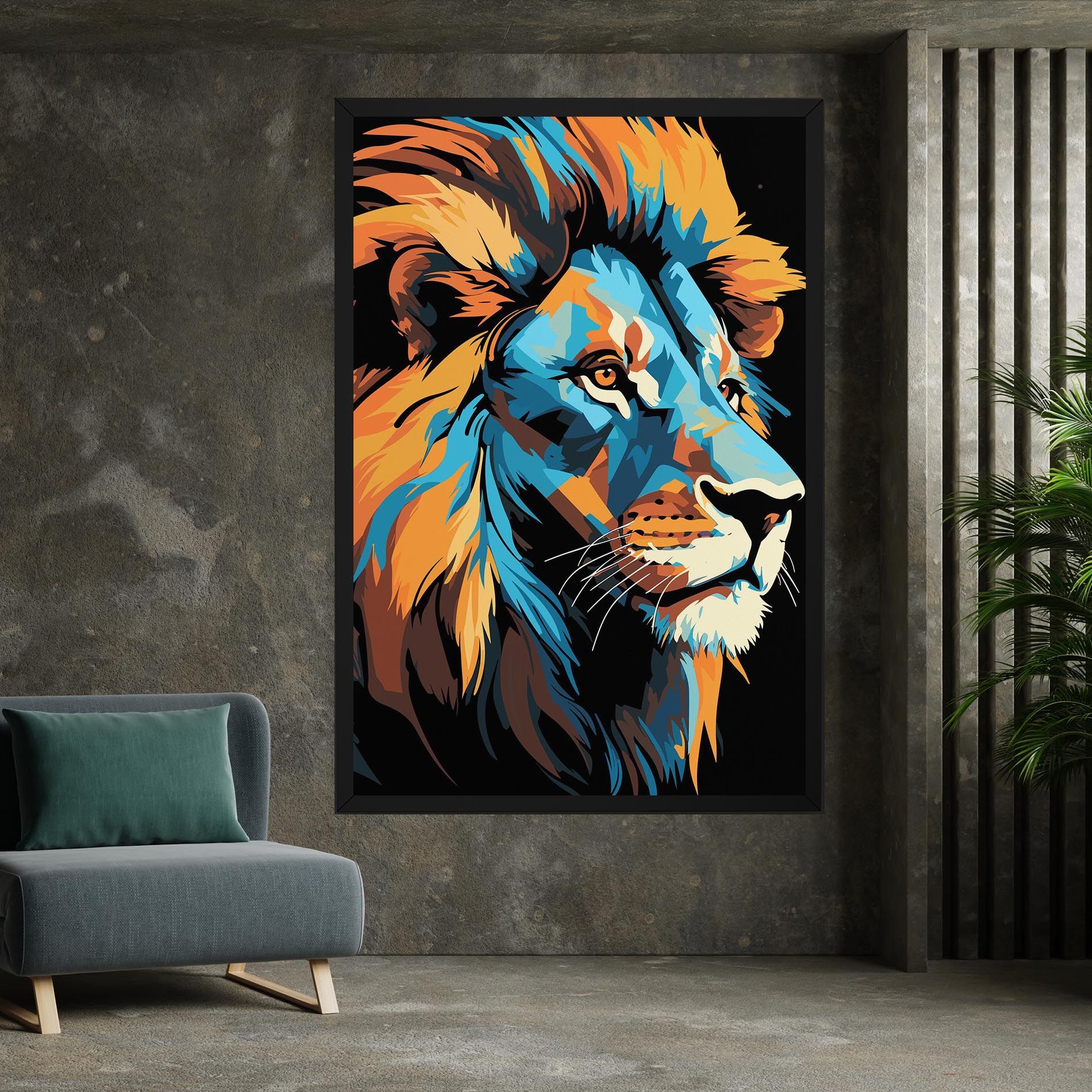 Blue Yellow Lion mockup 7