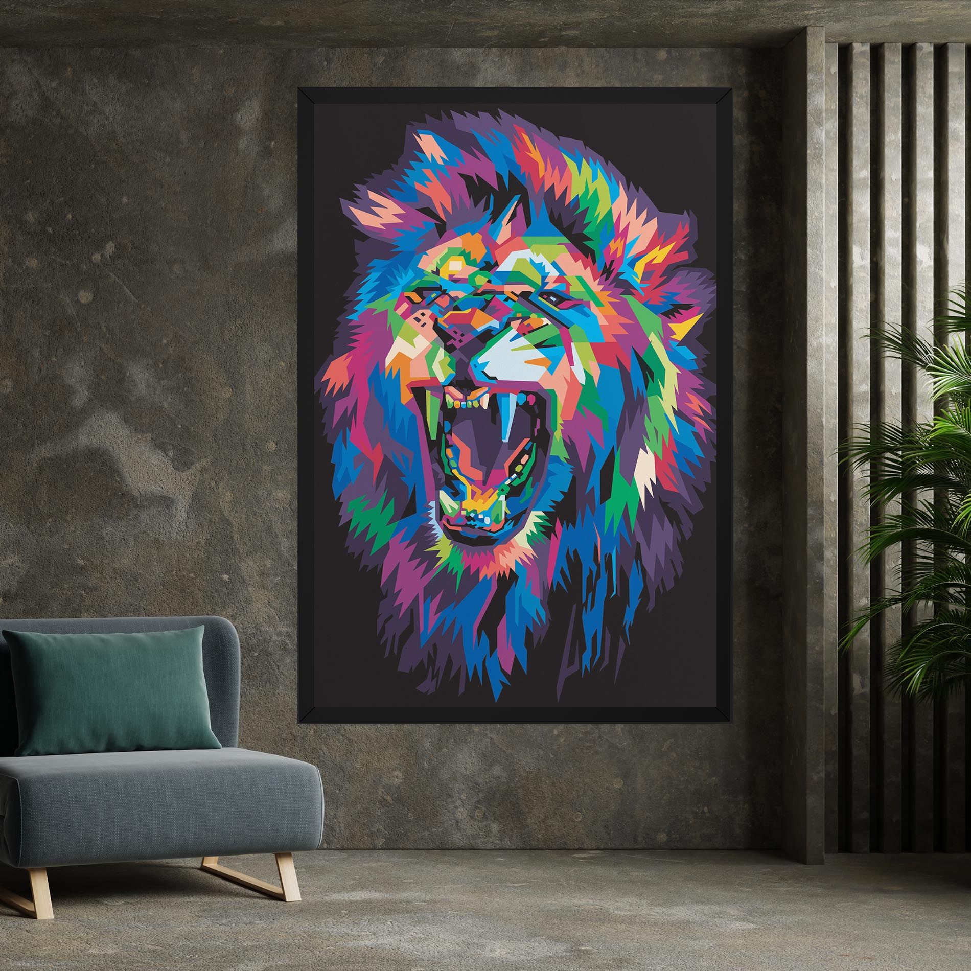 Colorful Lion Head mockup 7