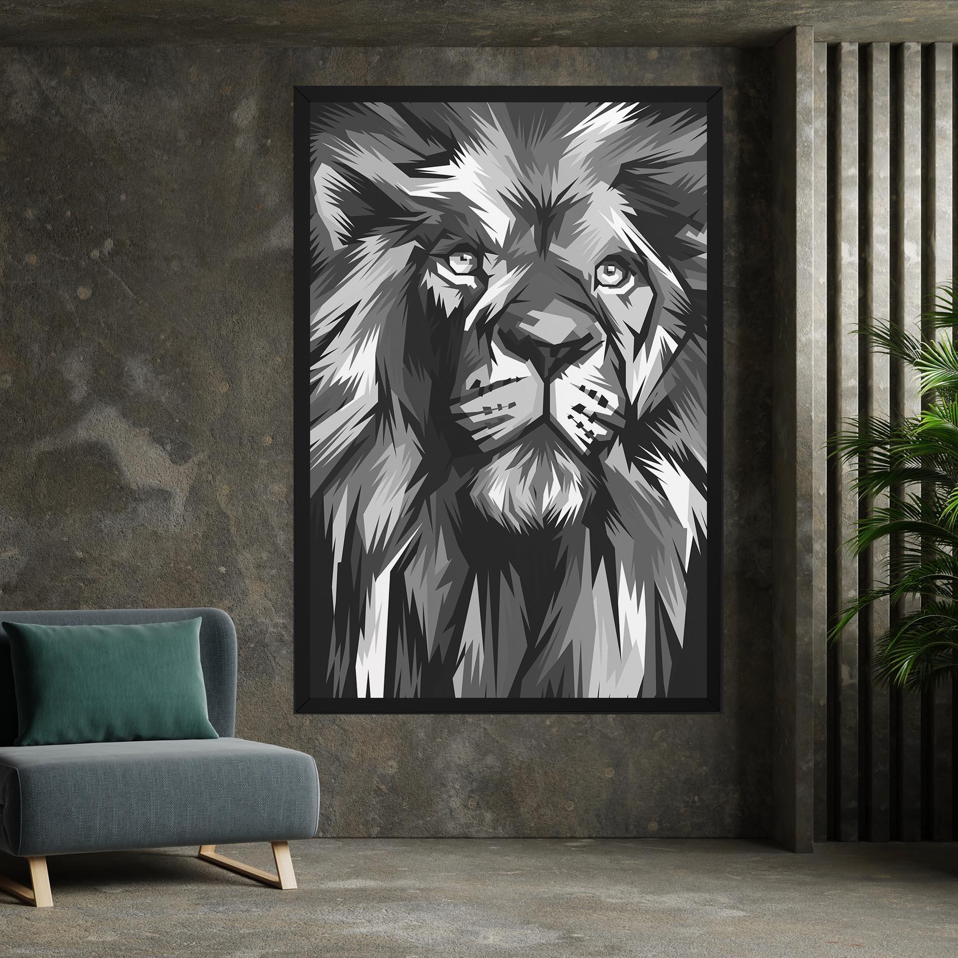 Leinwandbild Grey Head Lion mockup 7