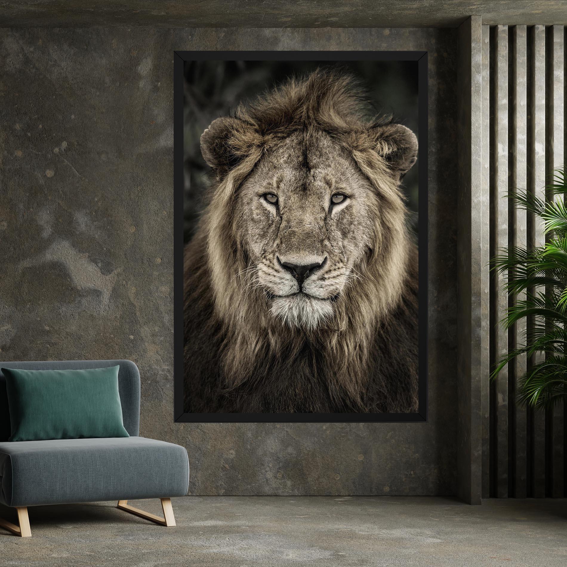 Leinwandbild Lion Close Up mockup 7